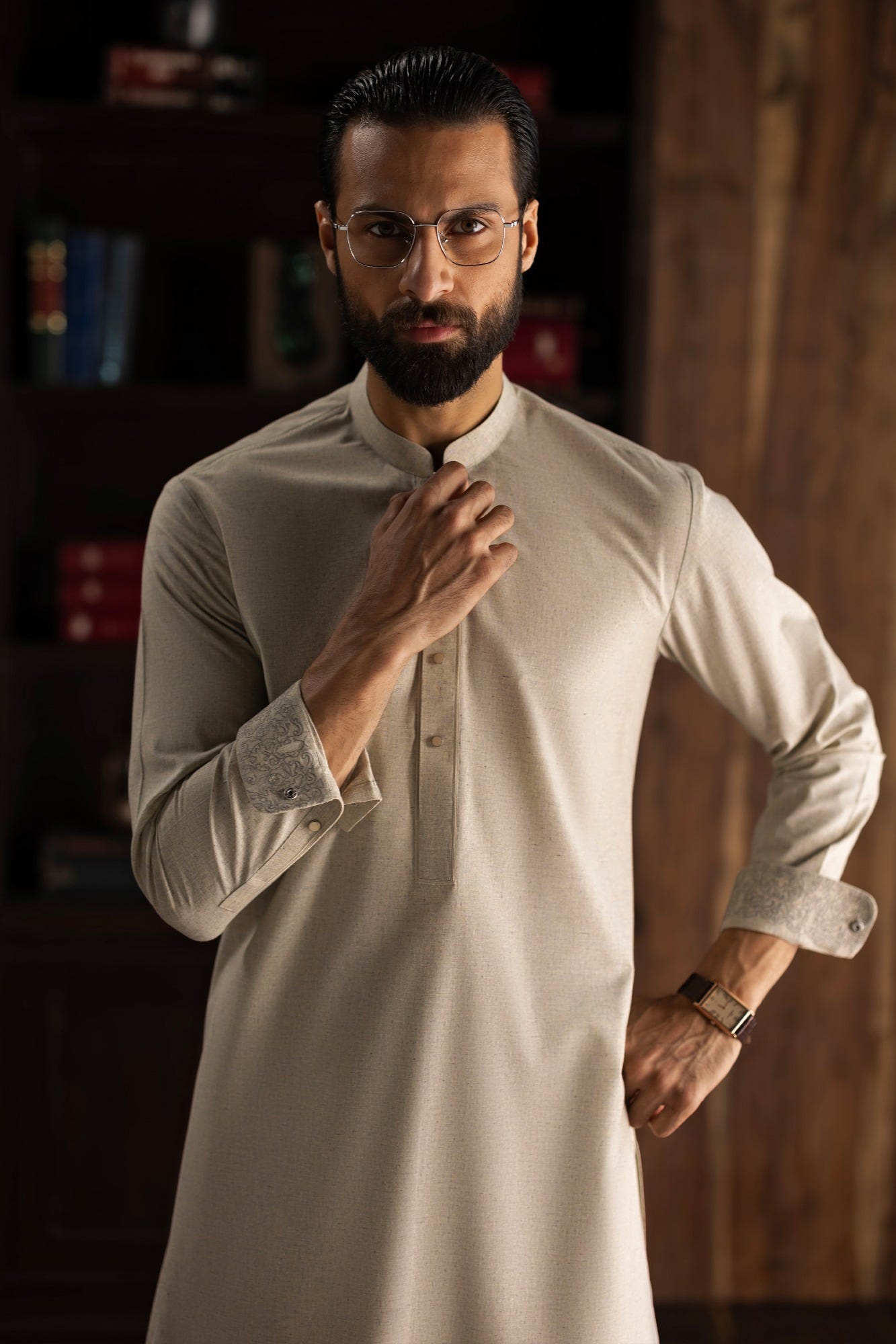 MARKEN - KHAKI EXCLUSIVE KAMEEZ SHALWAR