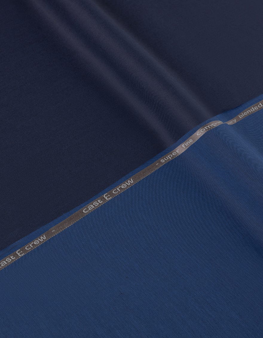 BUNBURY - BLUE COTTON UNSTITCHED KAMEEZ SHALWAR FABRIC