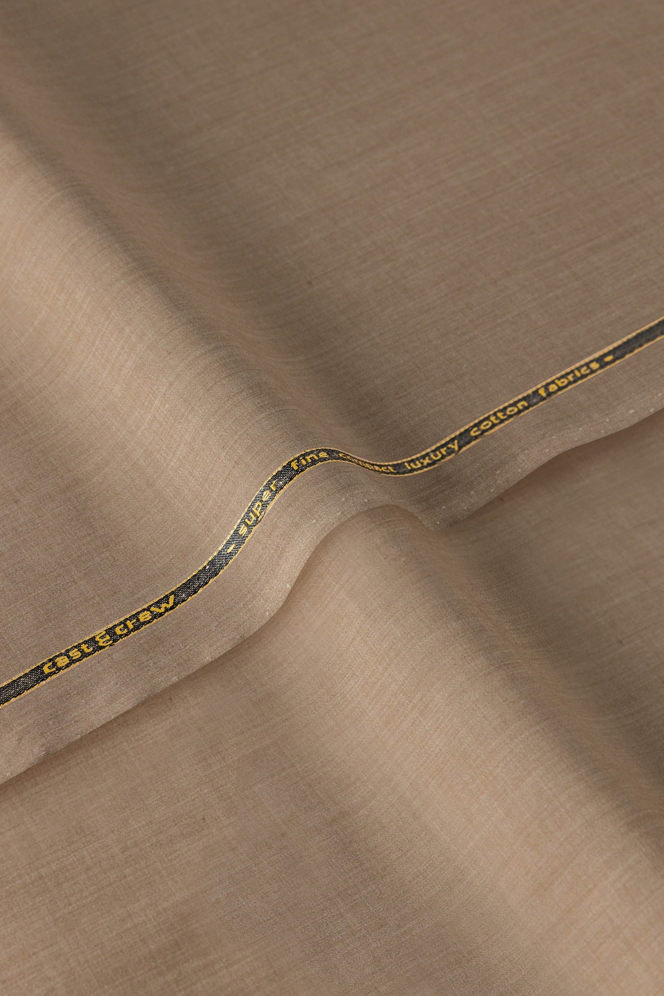 KIRK WOOD - KHAKI BLENDED UNSTITCHED KAMEEZ SHALWAR FABRIC