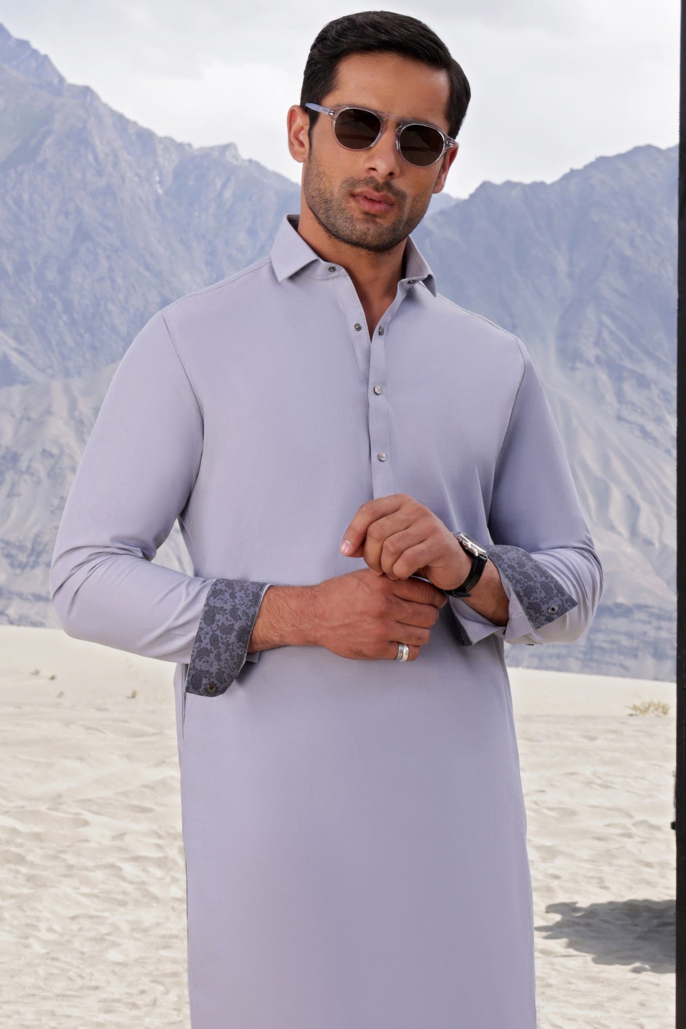 CHICAGO - LIGHT GREY COTTON KAMEEZ SHALWAR