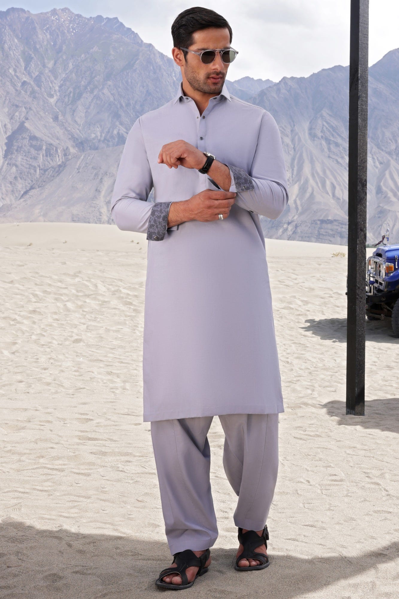 CHICAGO - LIGHT GREY COTTON KAMEEZ SHALWAR