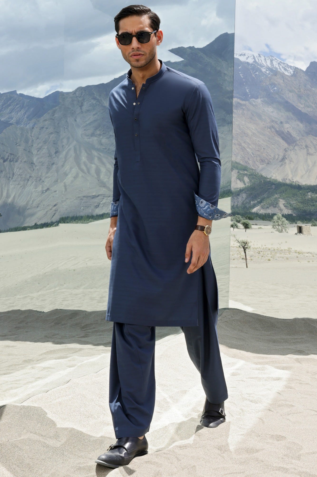 COLUMBIA - MARLED BLUE BLENDED KAMEEZ SHALWAR