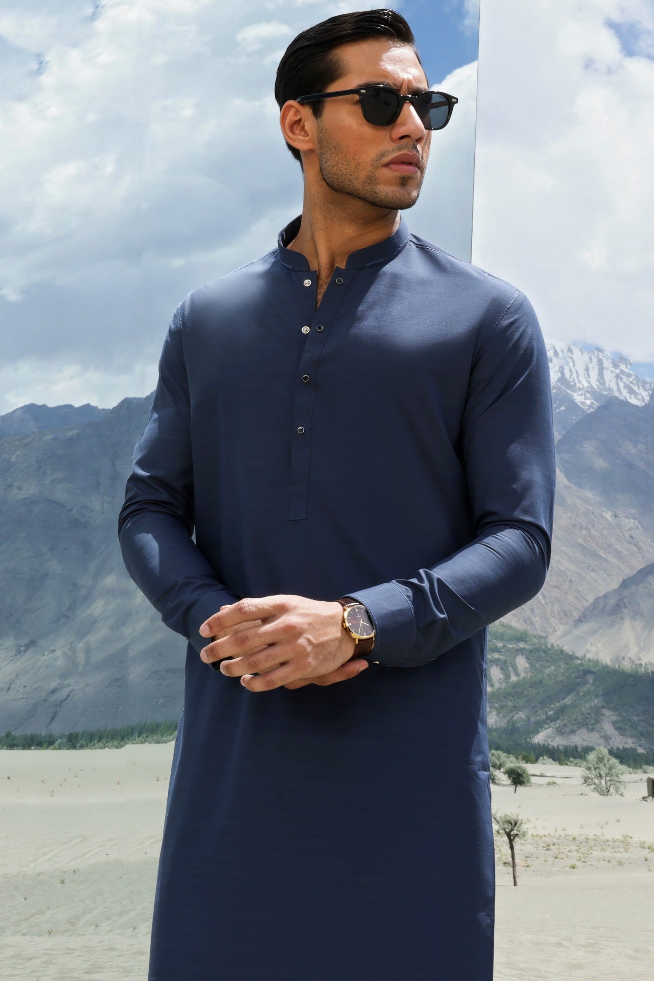 COLUMBIA - MARLED BLUE BLENDED KAMEEZ SHALWAR