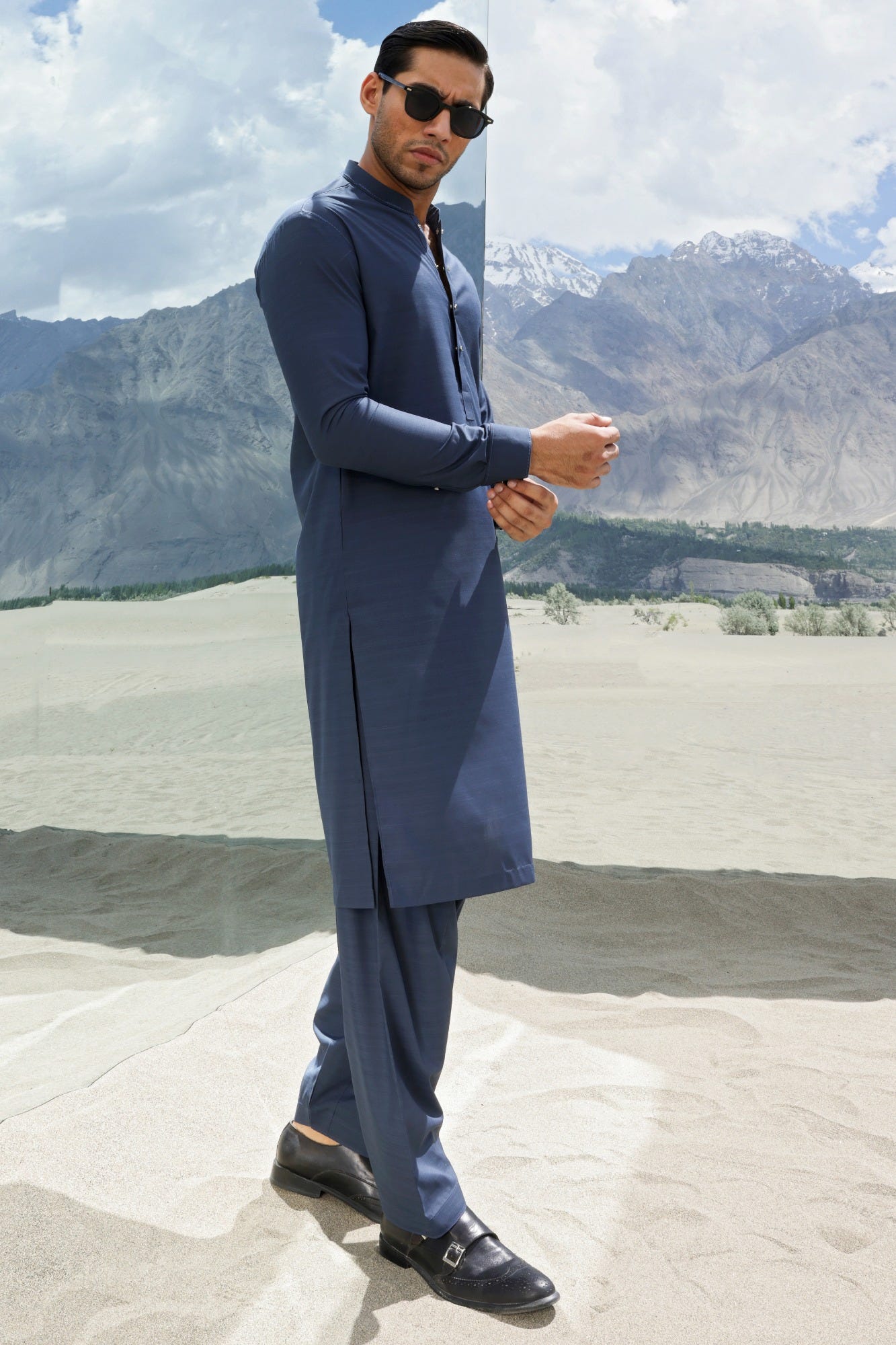 COLUMBIA - MARLED BLUE BLENDED KAMEEZ SHALWAR