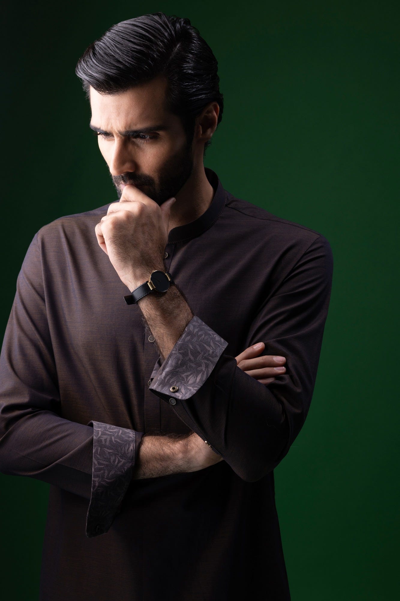 COSTA RICA - BROWN COTTON KURTA TROUSER