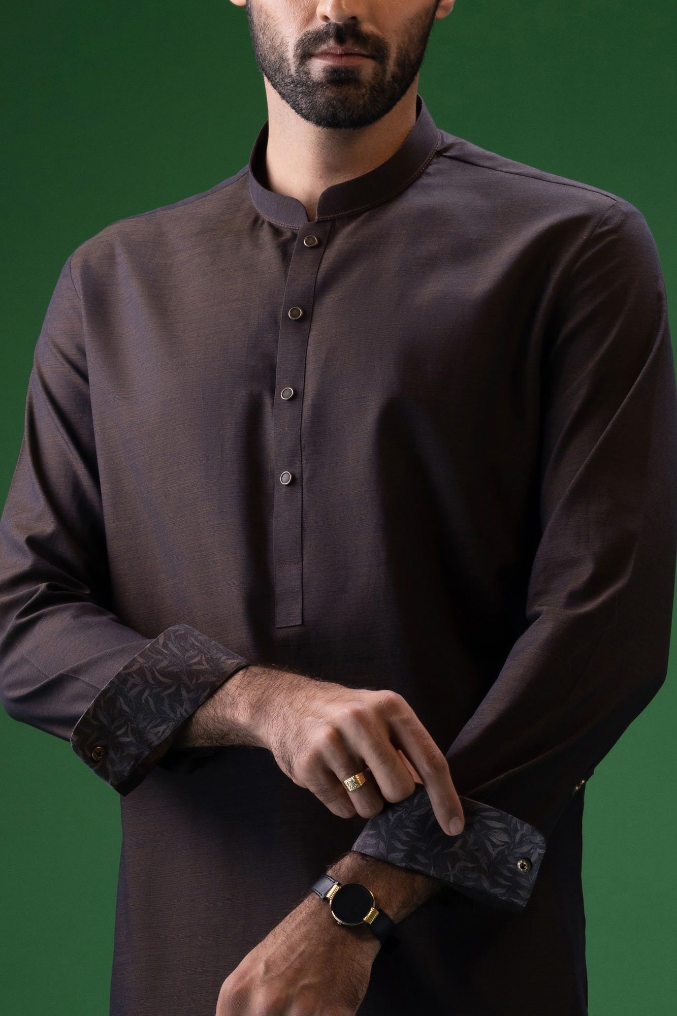 COSTA RICA - BROWN COTTON KURTA TROUSER