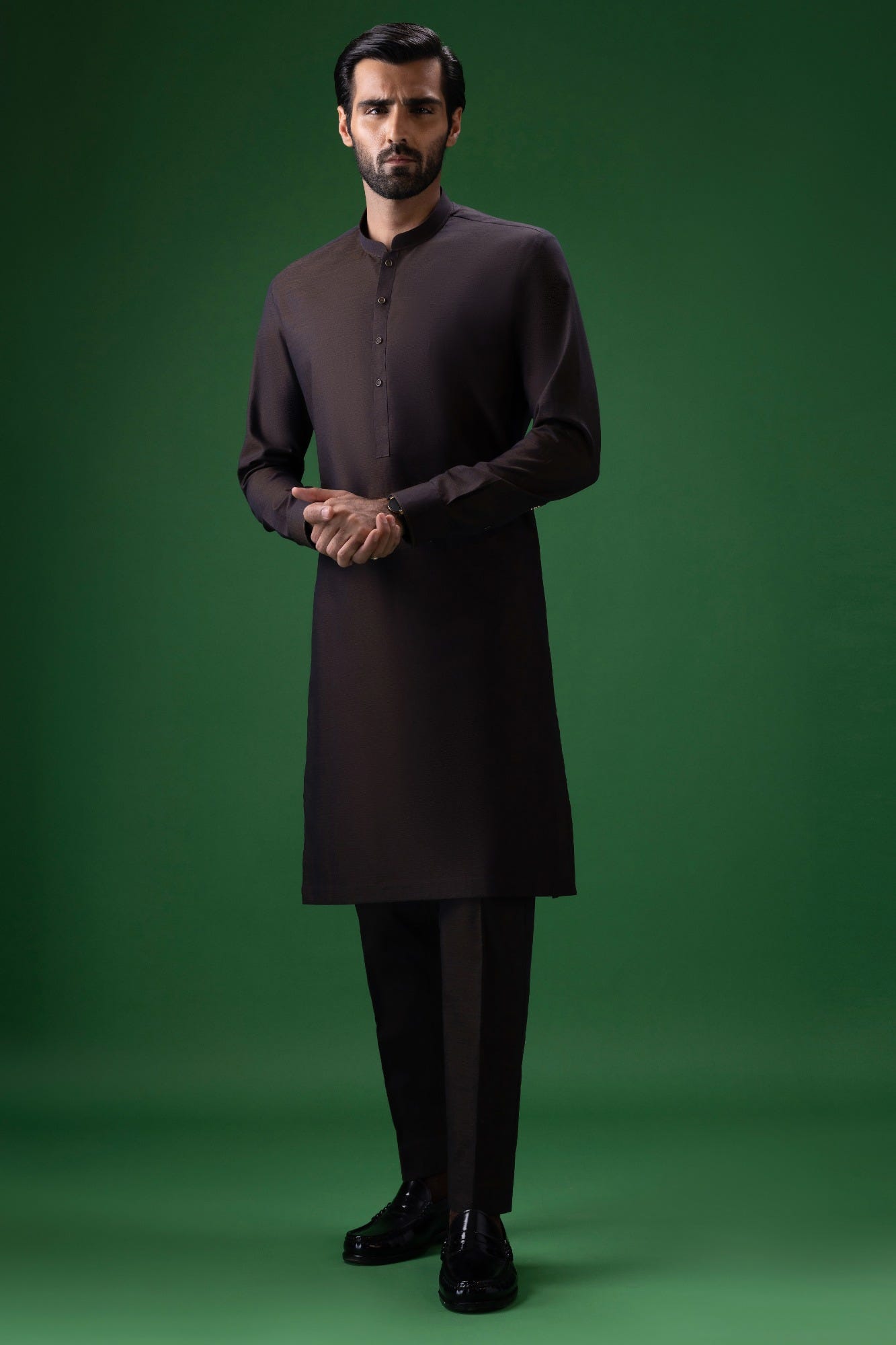 COSTA RICA - BROWN COTTON KURTA TROUSER