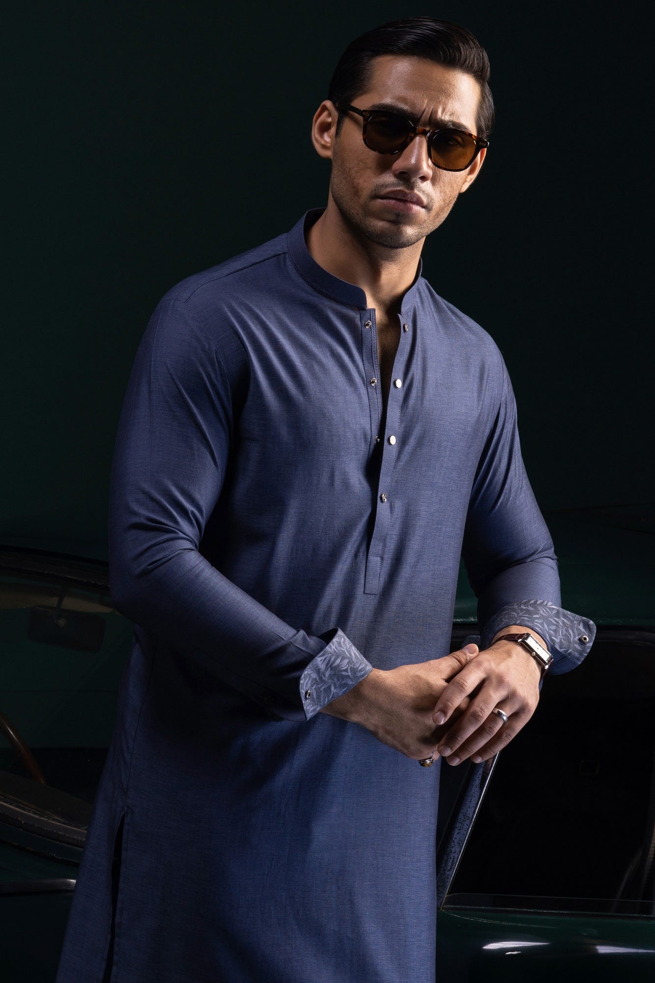 COSTA RICA - DENIM BLUE COTTON KURTA TROUSER