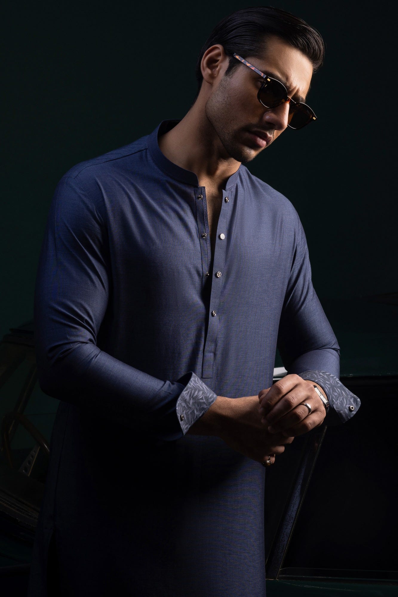 COSTA RICA - DENIM BLUE COTTON KURTA TROUSER