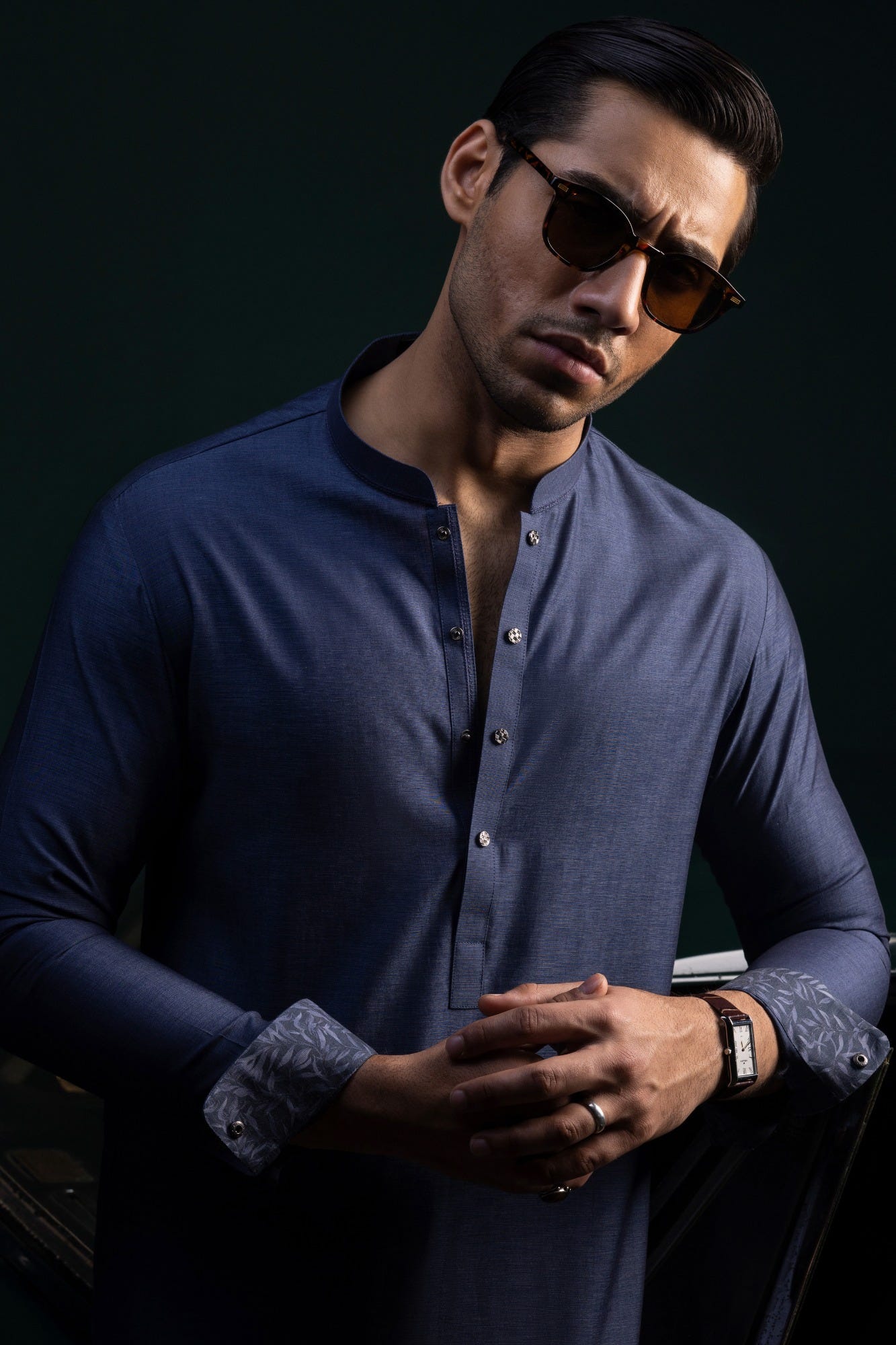 COSTA RICA - DENIM BLUE COTTON KURTA TROUSER