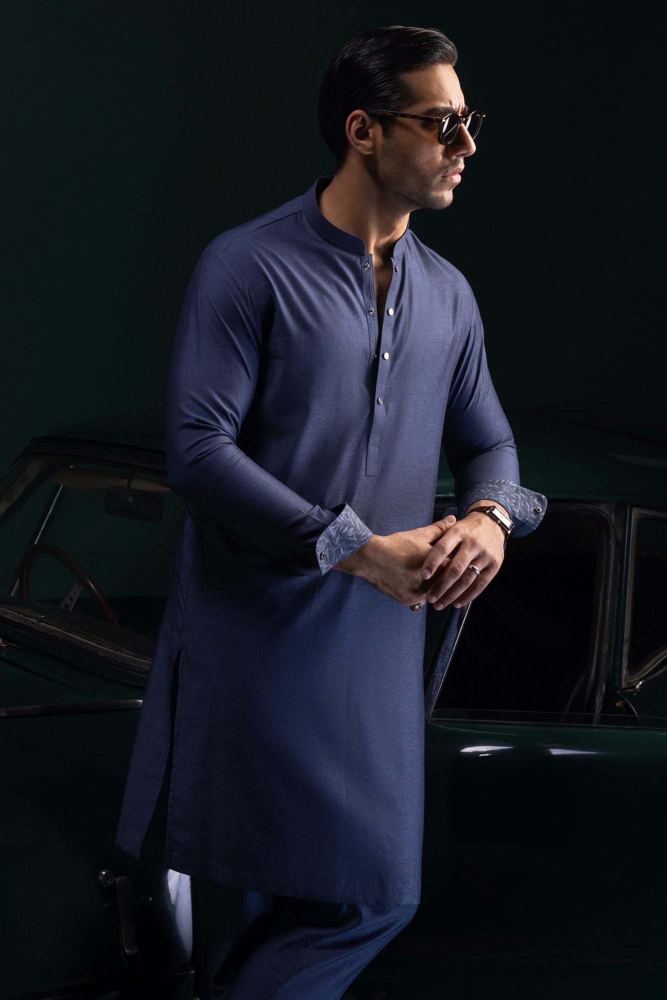 COSTA RICA - DENIM BLUE COTTON KURTA TROUSER