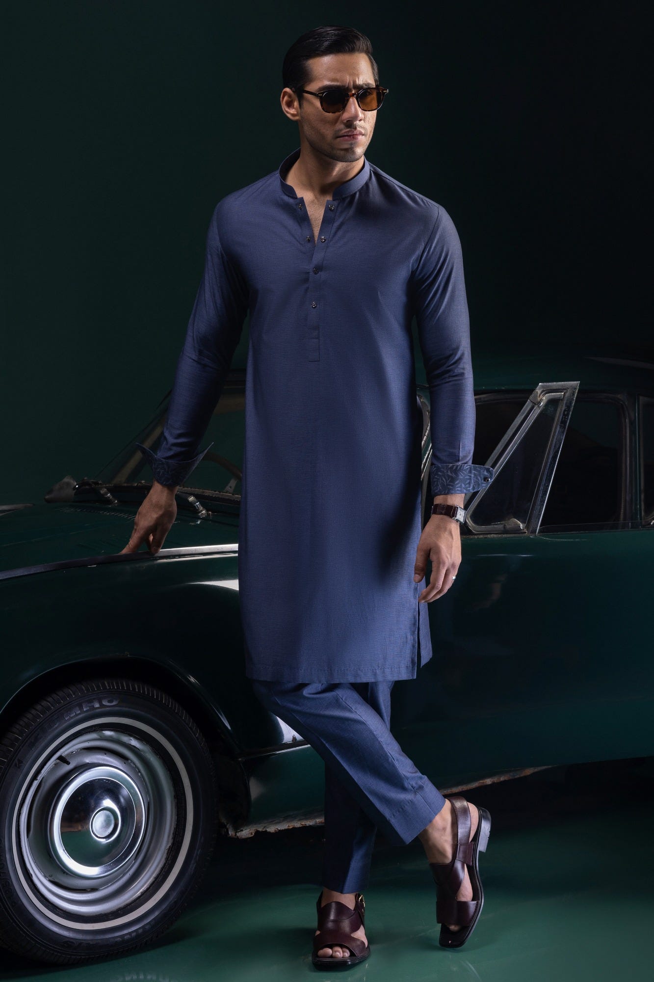 COSTA RICA - DENIM BLUE COTTON KURTA TROUSER