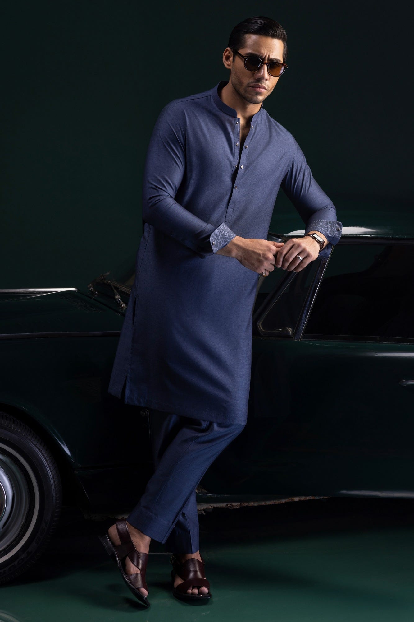 COSTA RICA - DENIM BLUE COTTON KURTA TROUSER