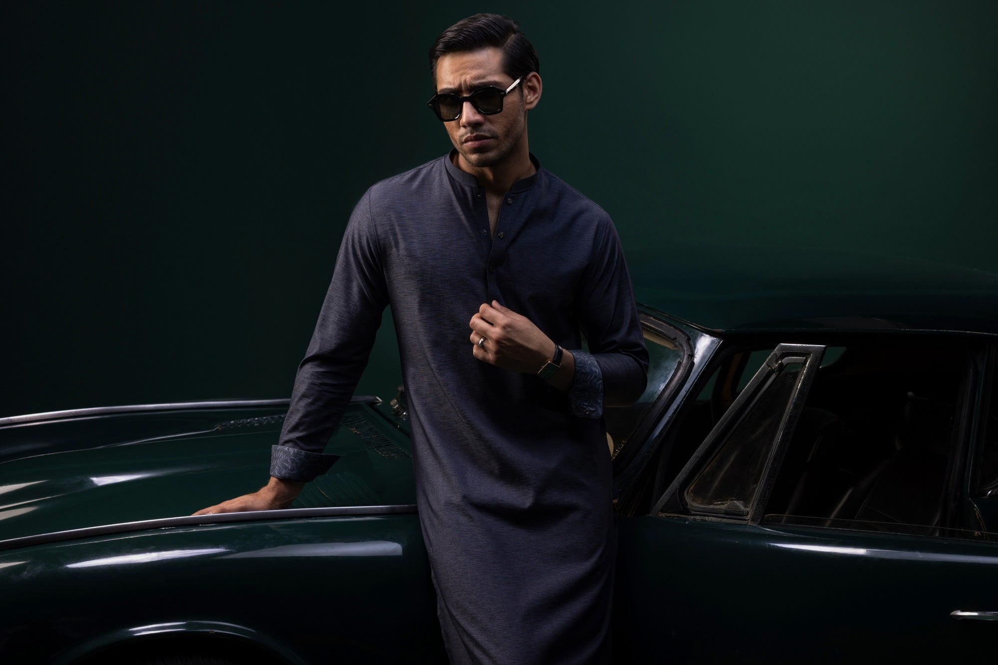 COSTA RICA - STONE BLUE COTTON KURTA TROUSER