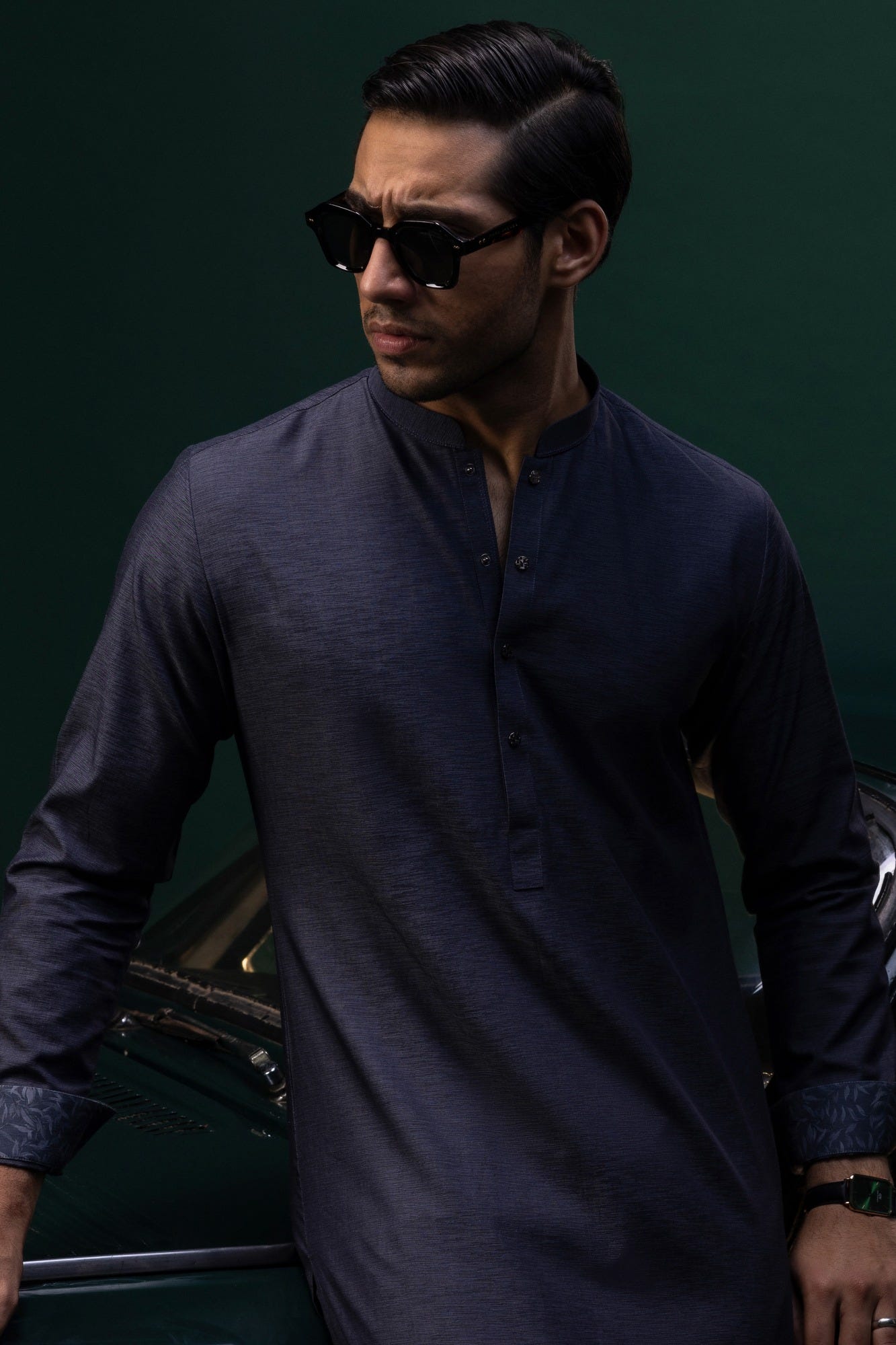 COSTA RICA - STONE BLUE COTTON KURTA TROUSER