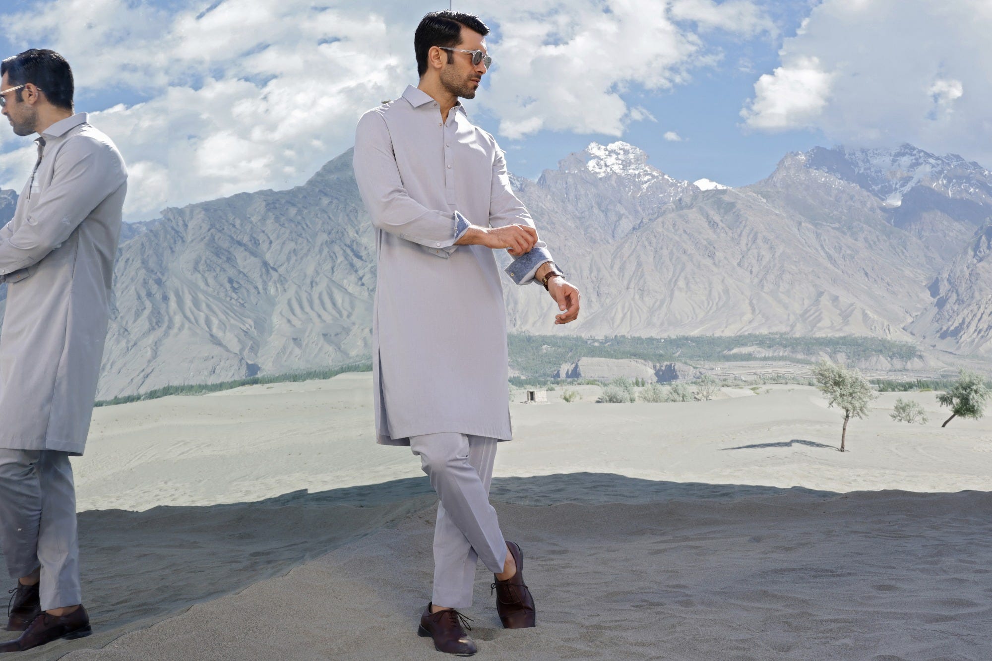 CYPRUS - LIGHT GREY COTTON KURTA TROUSER