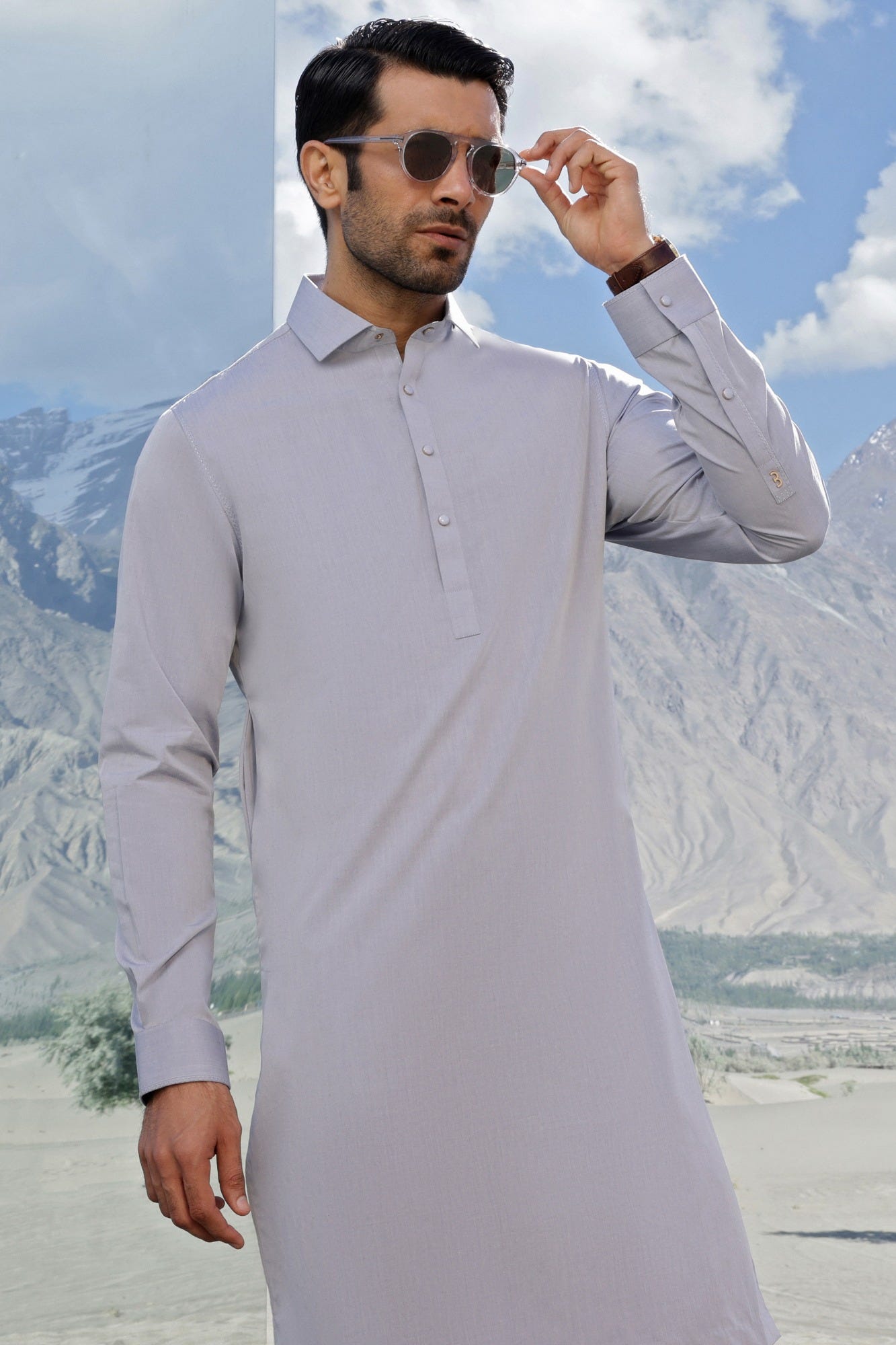 CYPRUS - LIGHT GREY COTTON KURTA TROUSER
