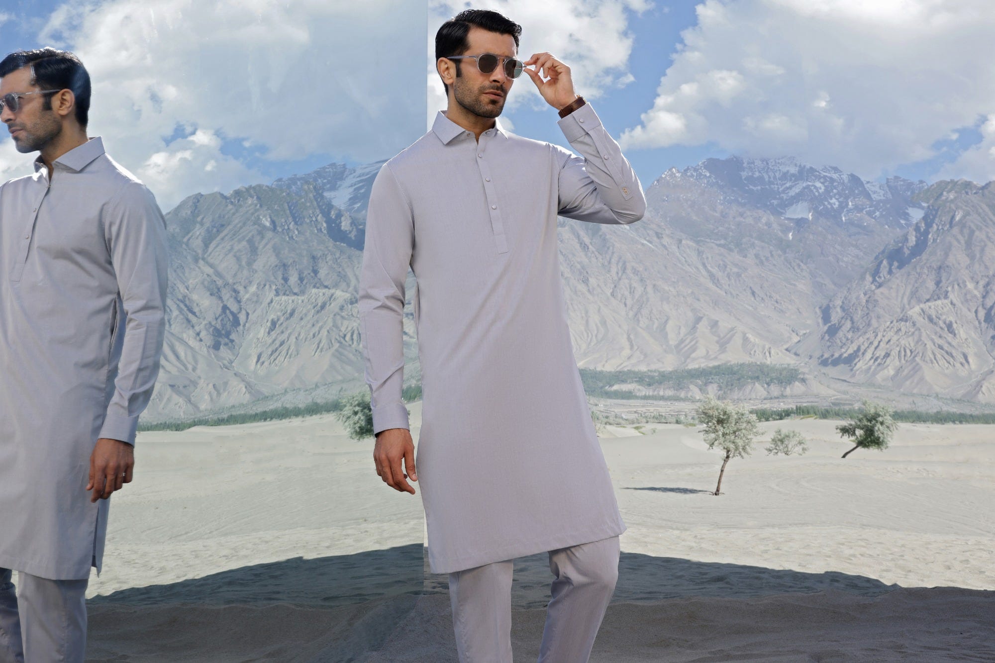 CYPRUS - LIGHT GREY COTTON KURTA TROUSER