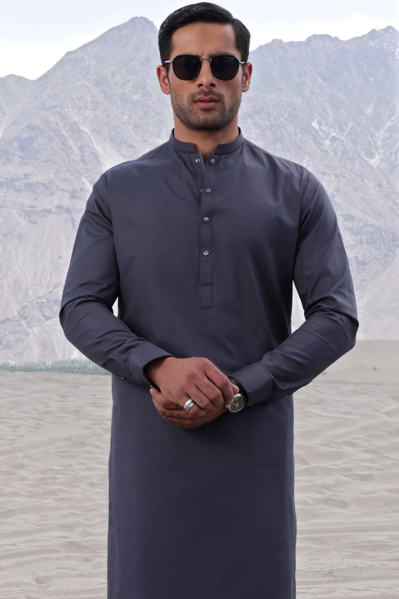 DUBLIN - CHARCOAL COTTON KAMEEZ SHALWAR