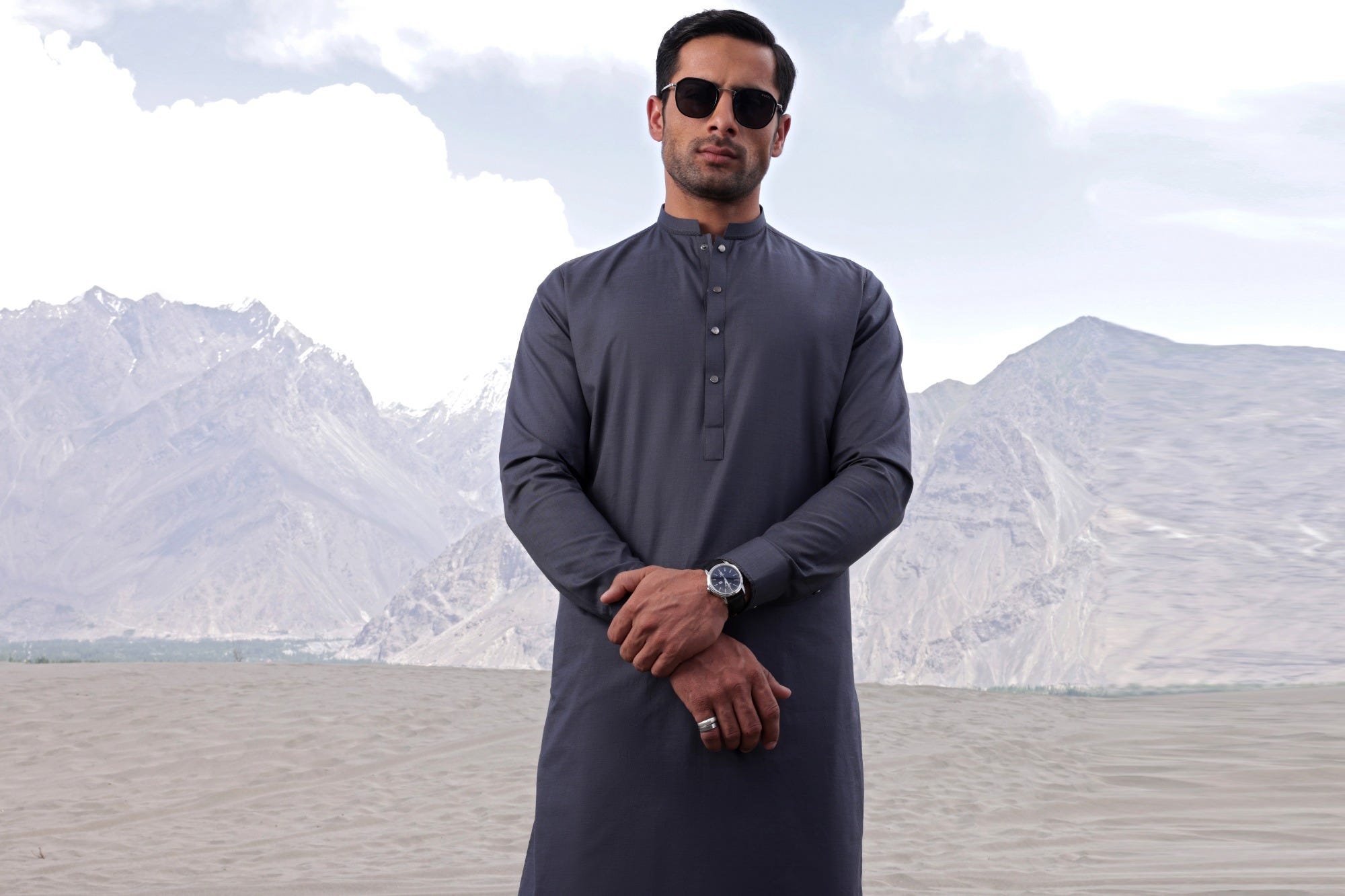 DUBLIN - CHARCOAL COTTON KAMEEZ SHALWAR