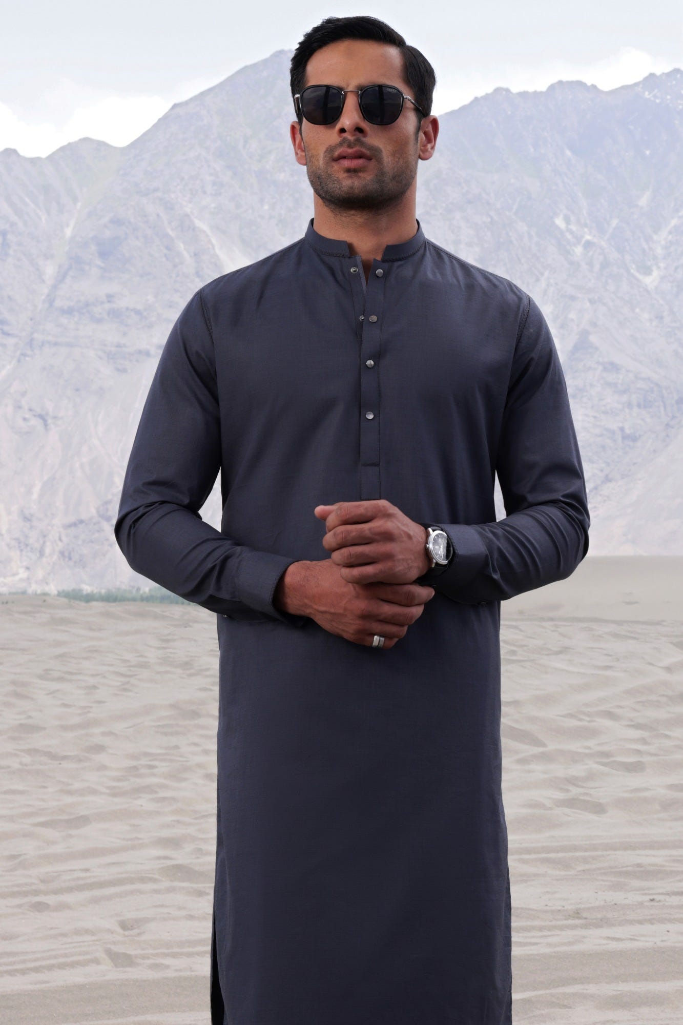 DUBLIN - CHARCOAL COTTON KAMEEZ SHALWAR