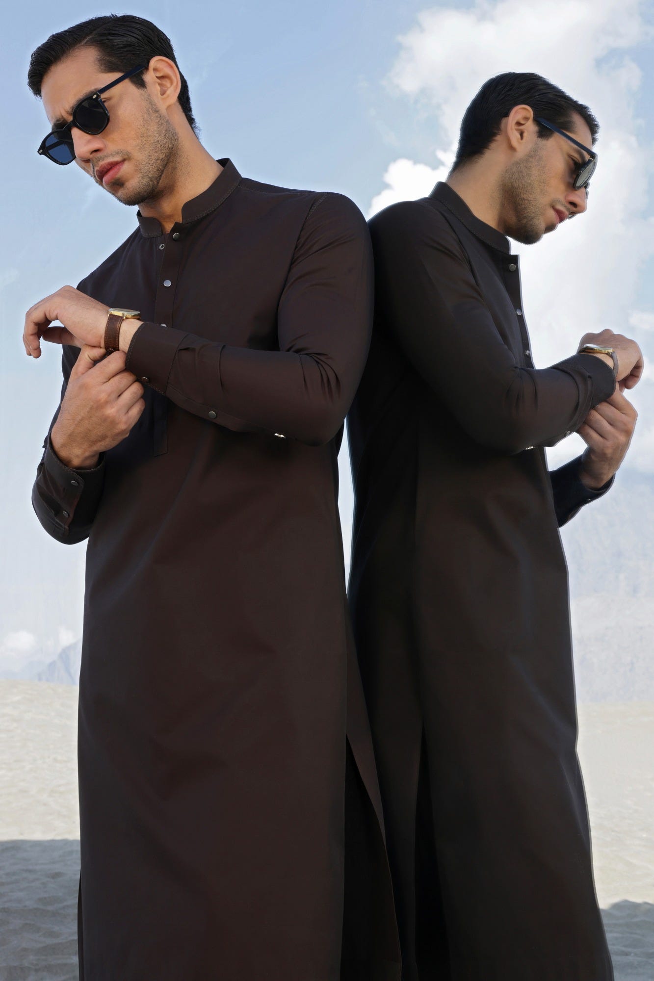 DUBLIN - BROWN COTTON KAMEEZ SHALWAR