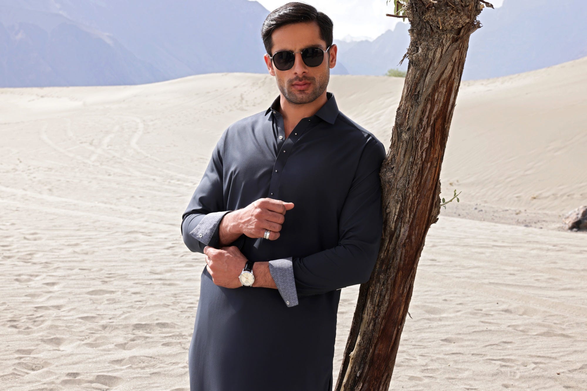 EGYPT - CHARCOAL BLENDED KAMEEZ SHALWAR