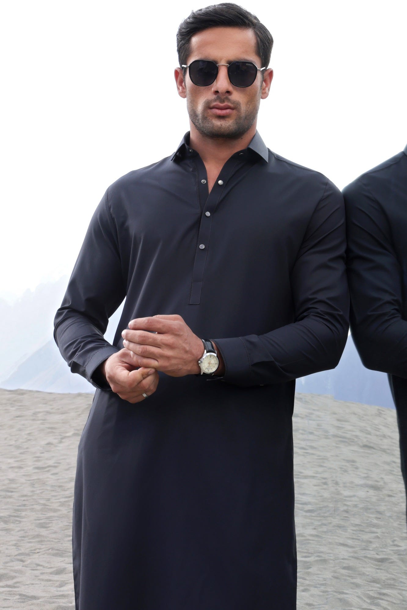 EGYPT - CHARCOAL BLENDED KAMEEZ SHALWAR