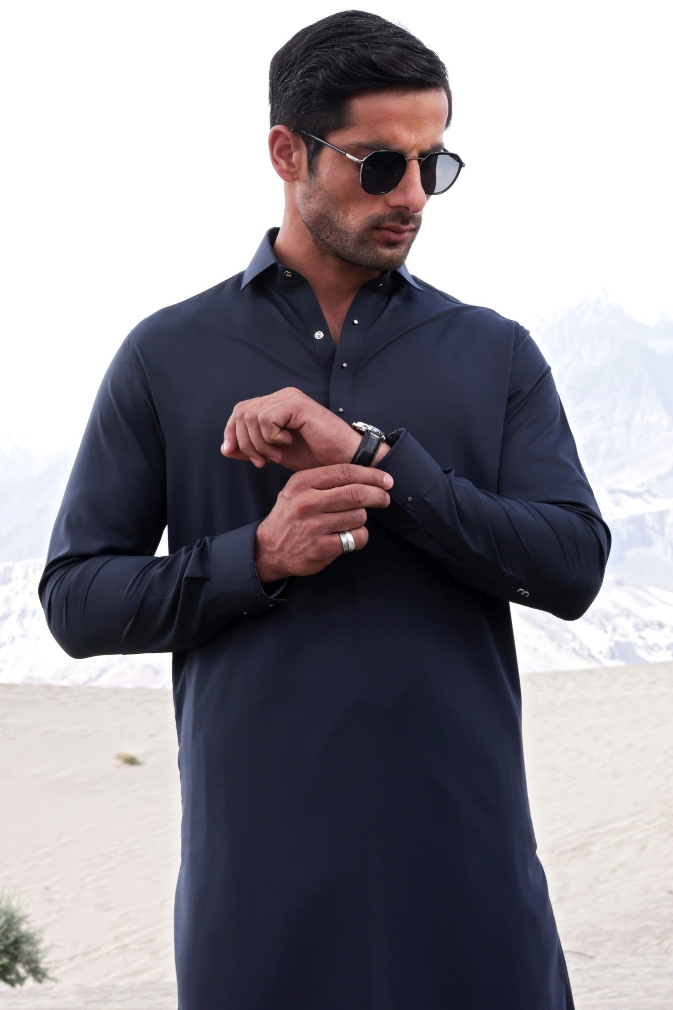 EGYPT - CHARCOAL BLENDED KAMEEZ SHALWAR