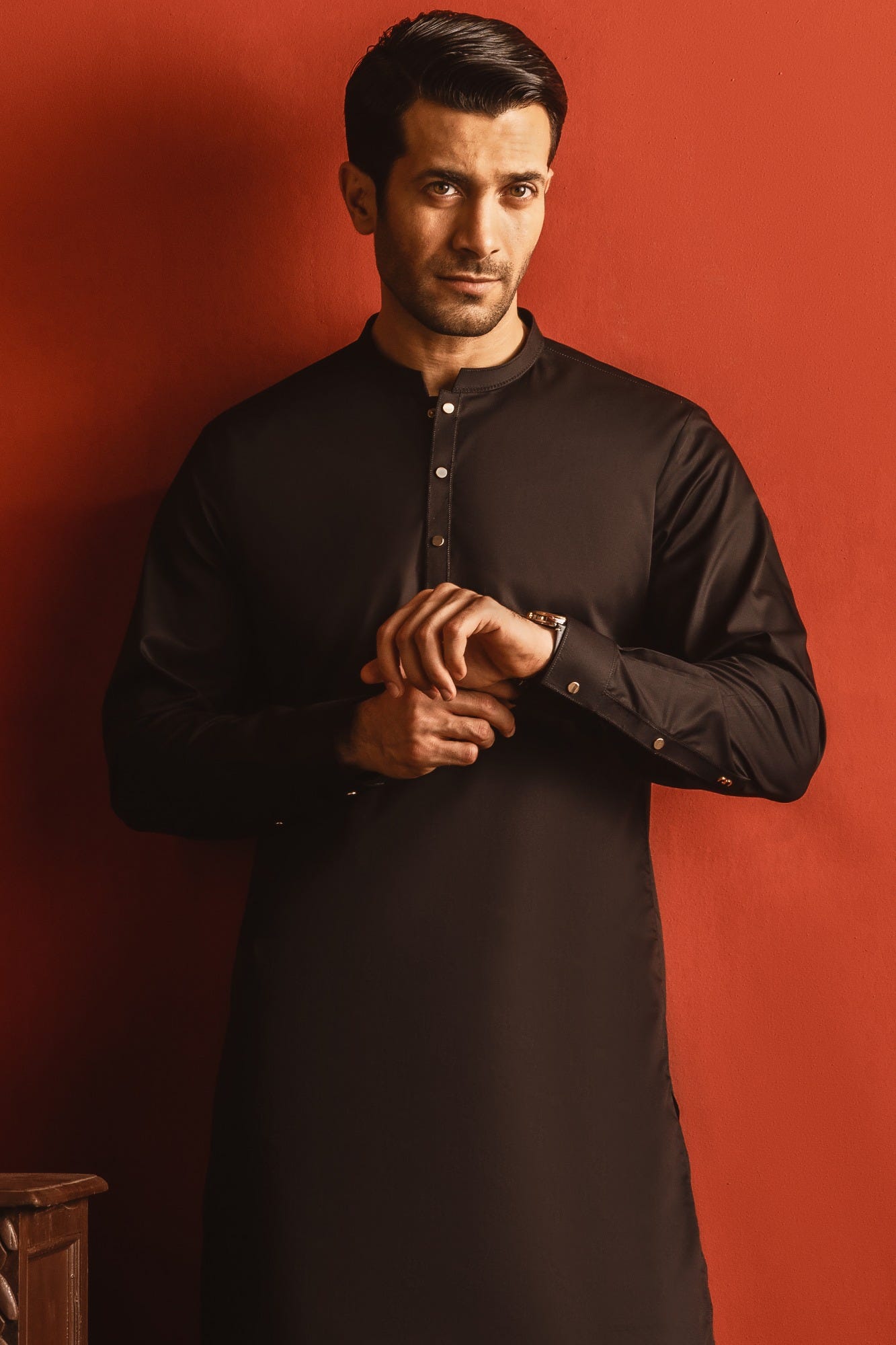 FINLAND - BLACK COTTON KURTA TROUSER