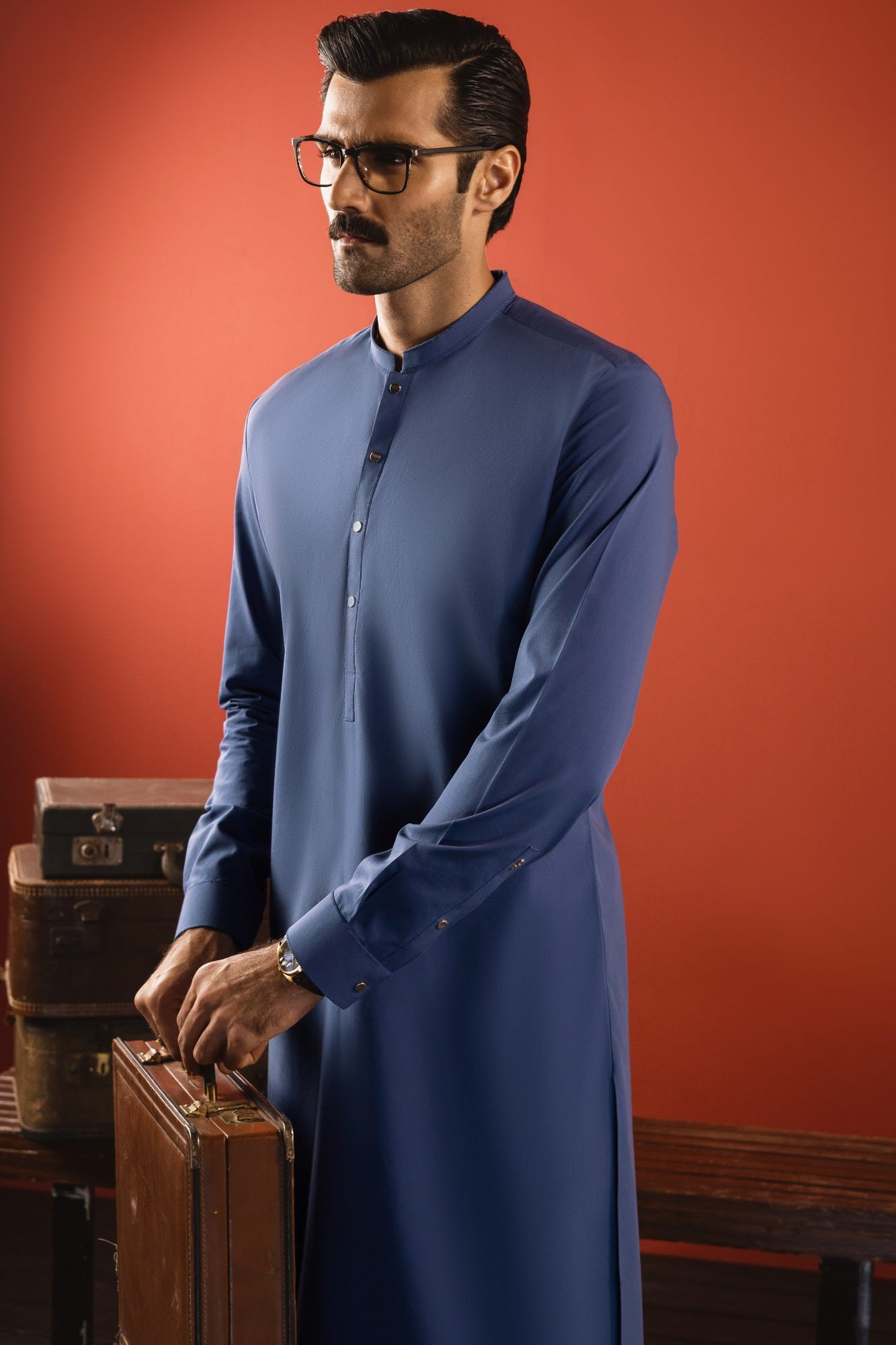 FINLAND - BLUISH GREY COTTON KURTA TROUSER
