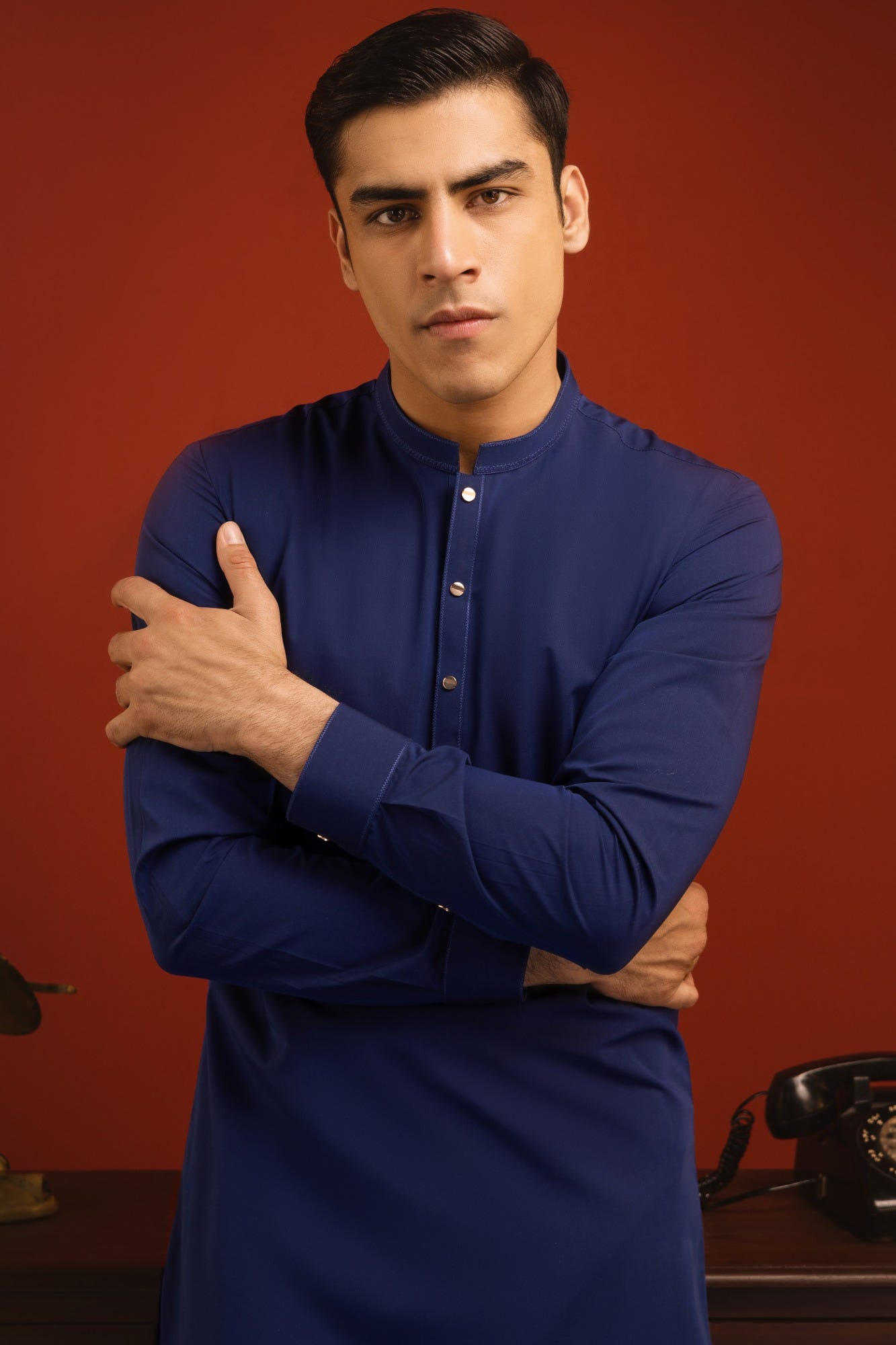 FINLAND - NAVY BLUE COTTON KURTA TROUSER