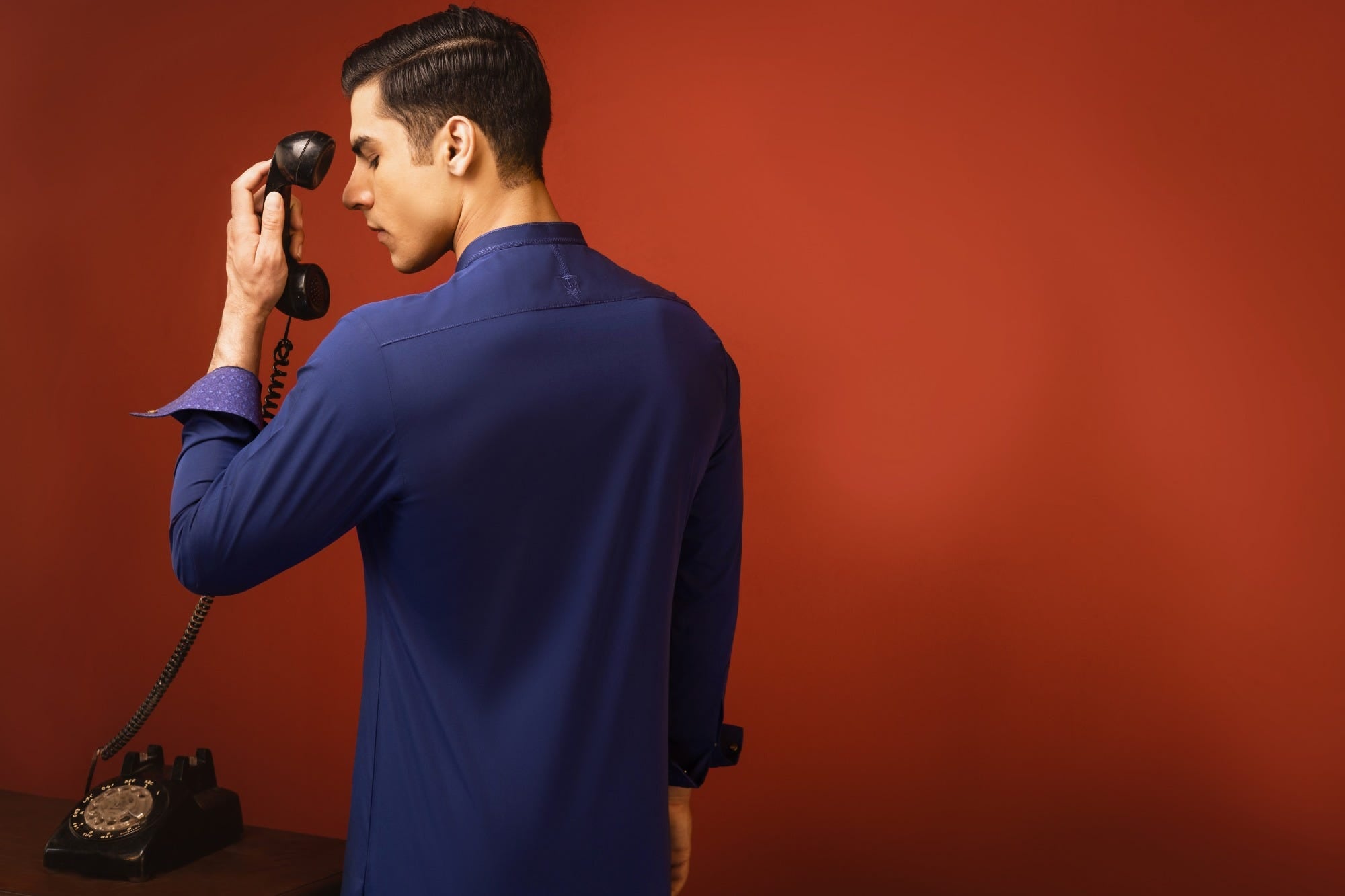 FINLAND - NAVY BLUE COTTON KURTA TROUSER