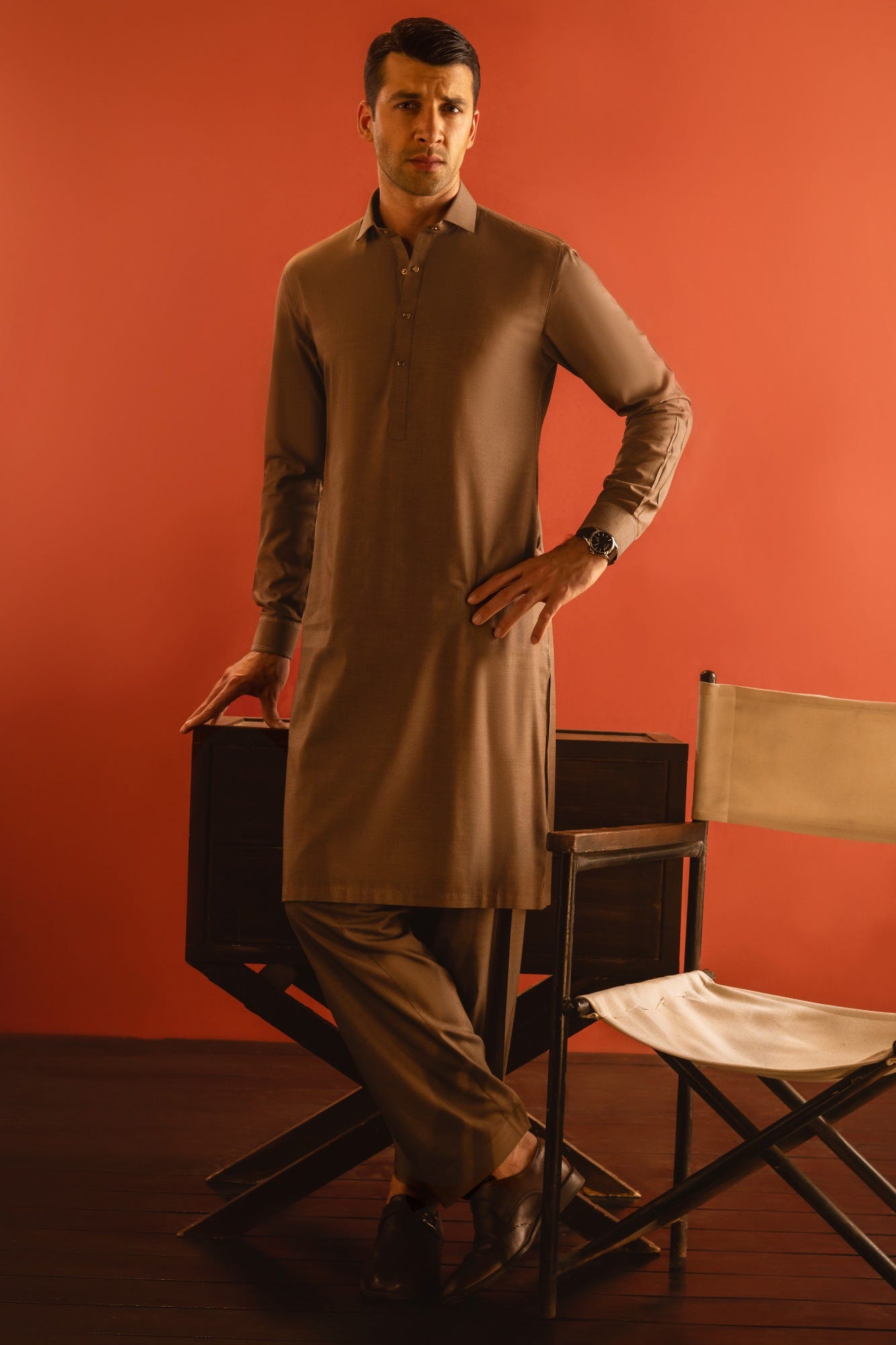 FLORIDA - BROWN BLENDED KAMEEZ SHALWAR