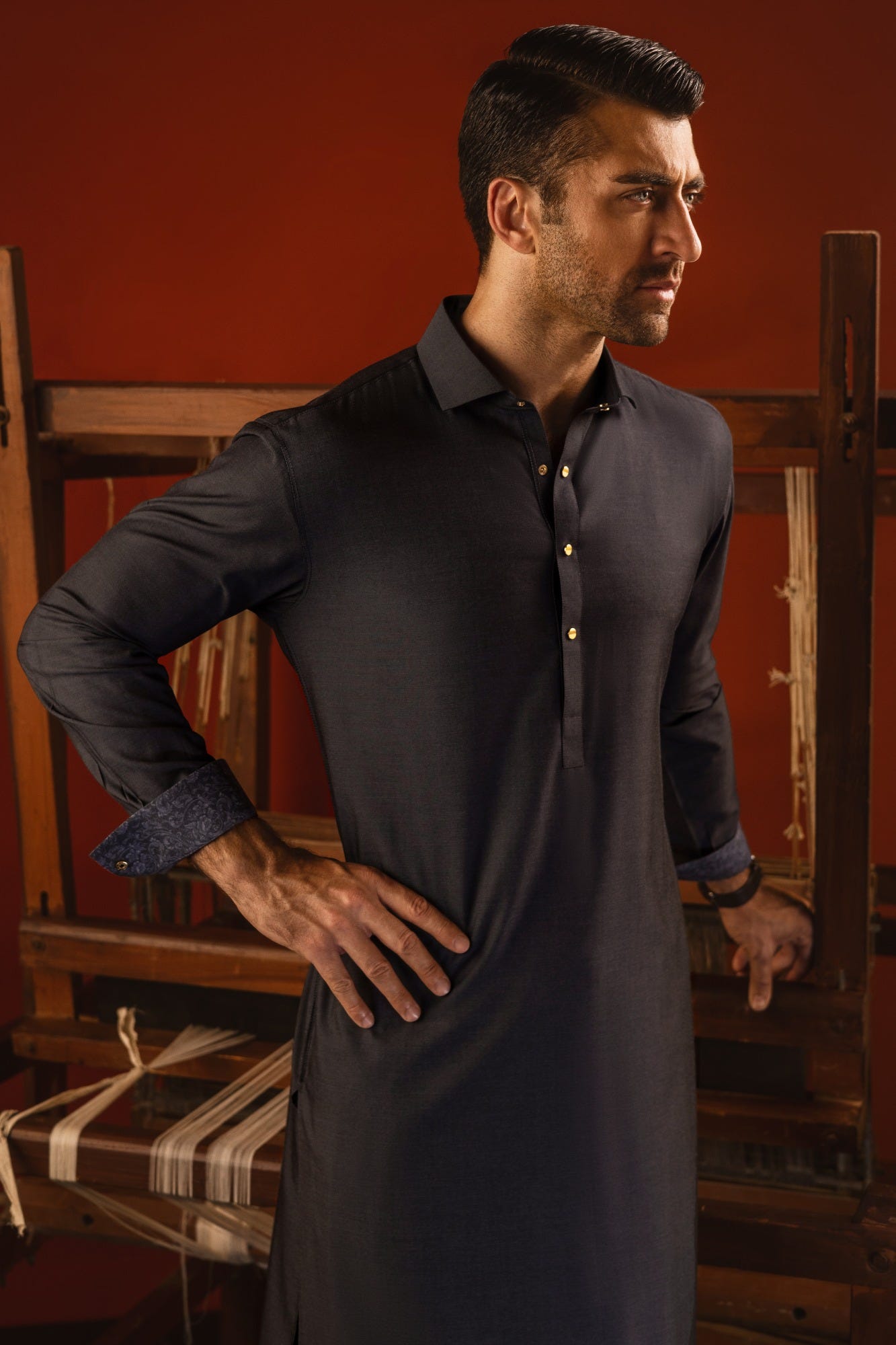 FLORIDA - CHARCOAL BLENDED KAMEEZ SHALWAR