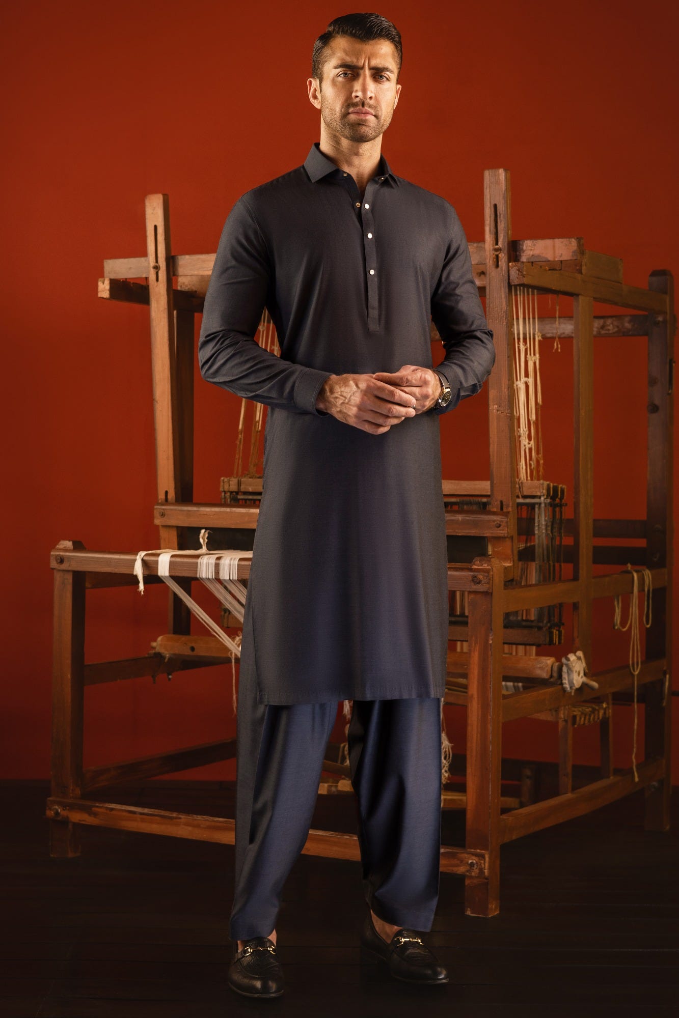 FLORIDA - CHARCOAL BLENDED KAMEEZ SHALWAR