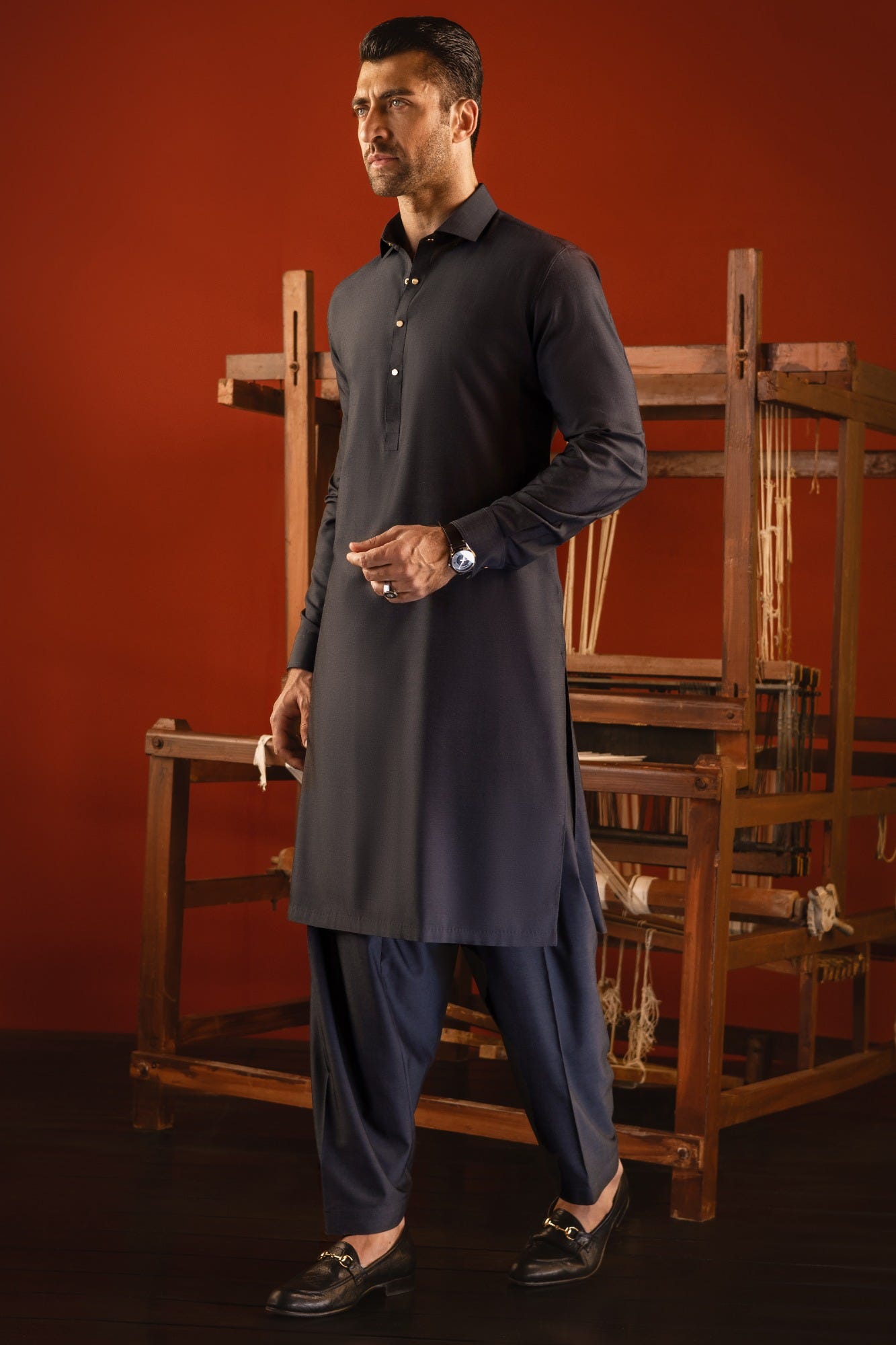 FLORIDA - CHARCOAL BLENDED KAMEEZ SHALWAR