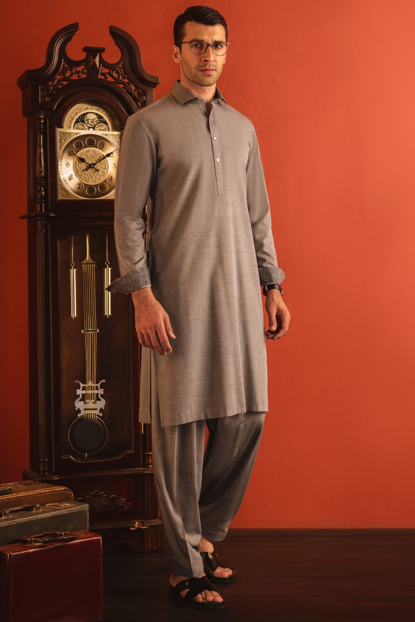 FLORIDA - LIGHT GREY BLENDED KAMEEZ SHALWAR