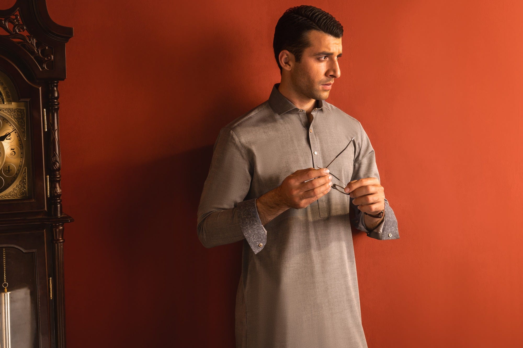 FLORIDA - LIGHT GREY BLENDED KAMEEZ SHALWAR