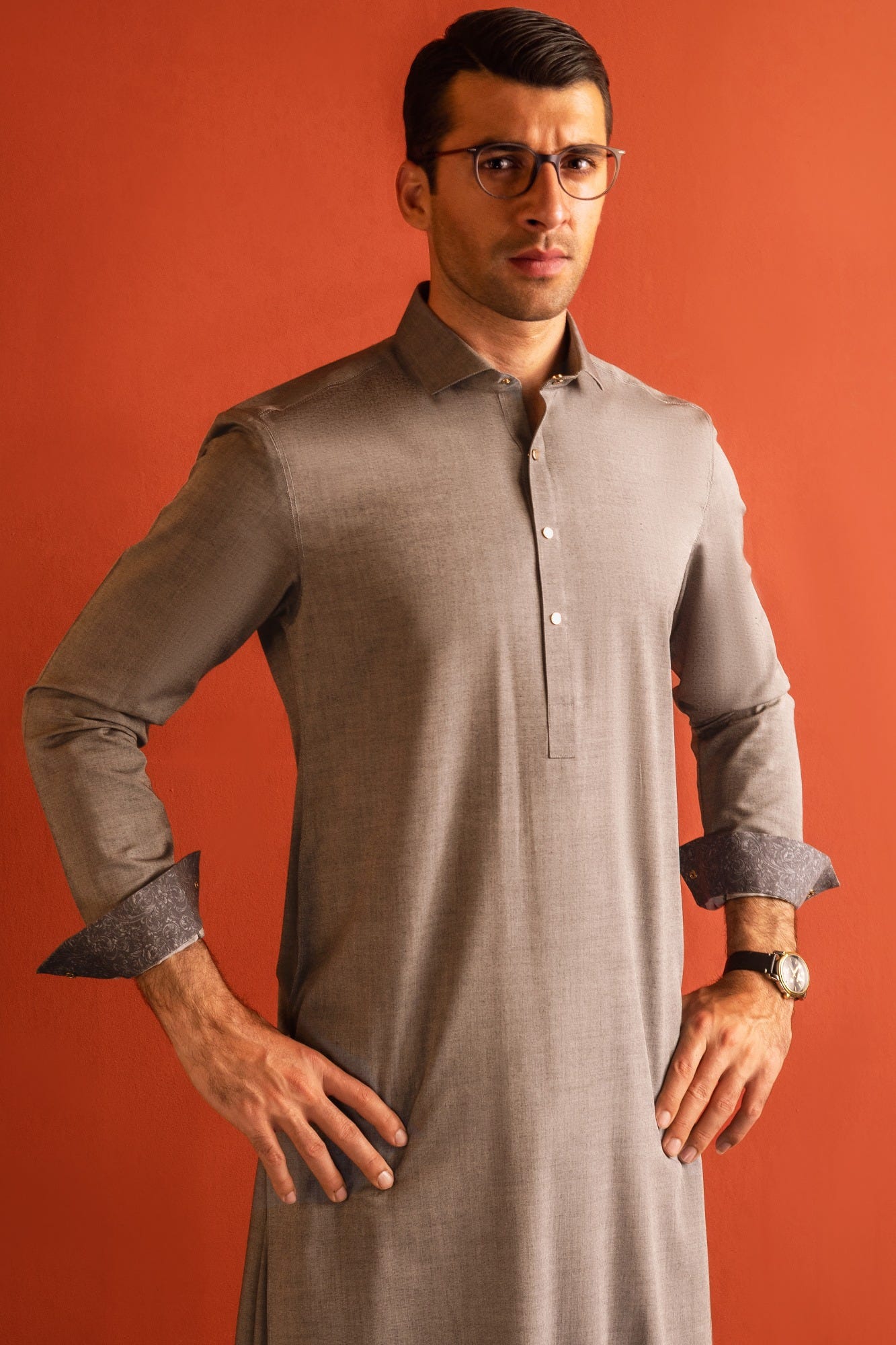 FLORIDA - LIGHT GREY BLENDED KAMEEZ SHALWAR