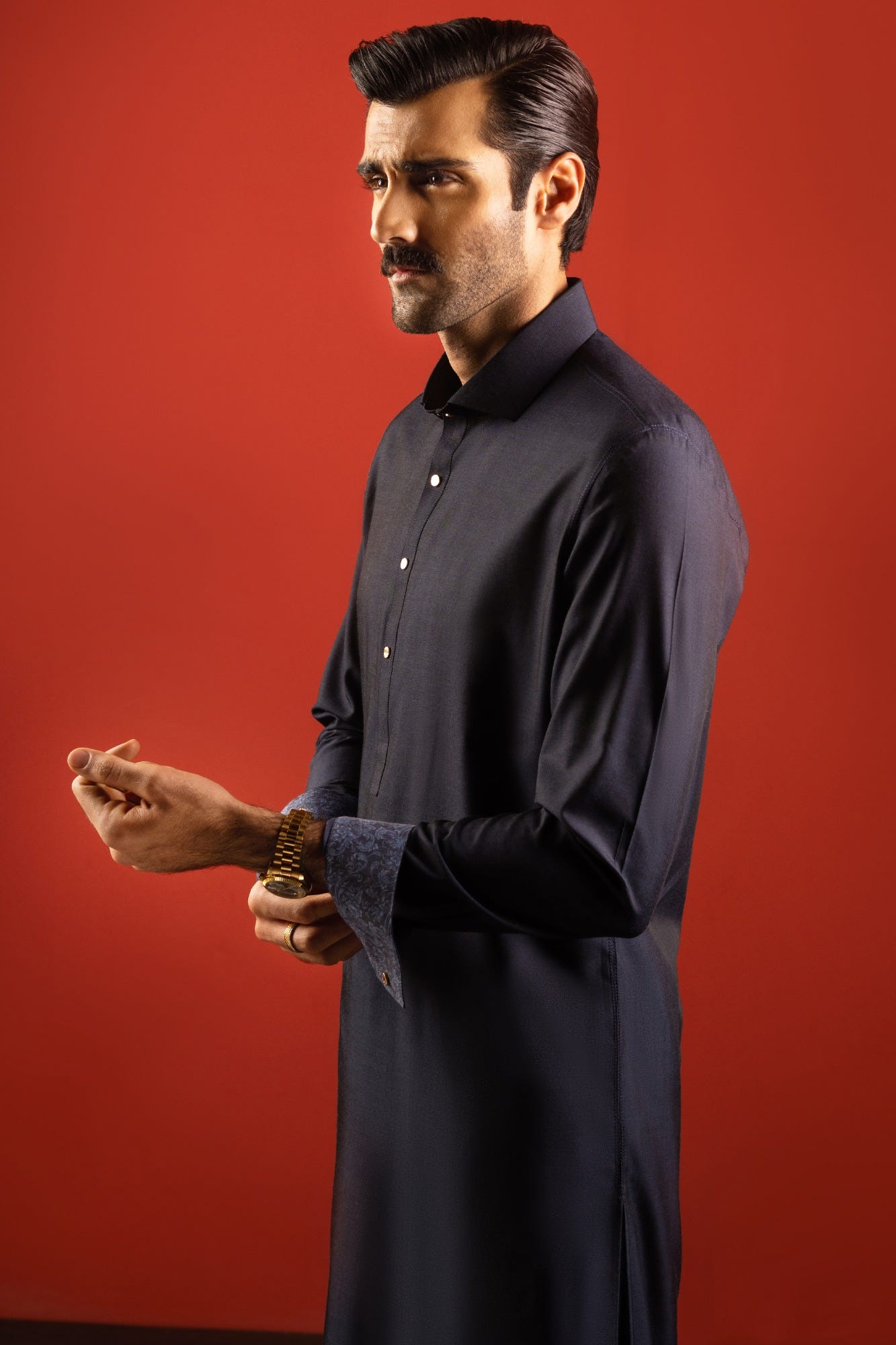 FLORIDA - STONE GREY BLENDED KAMEEZ SHALWAR