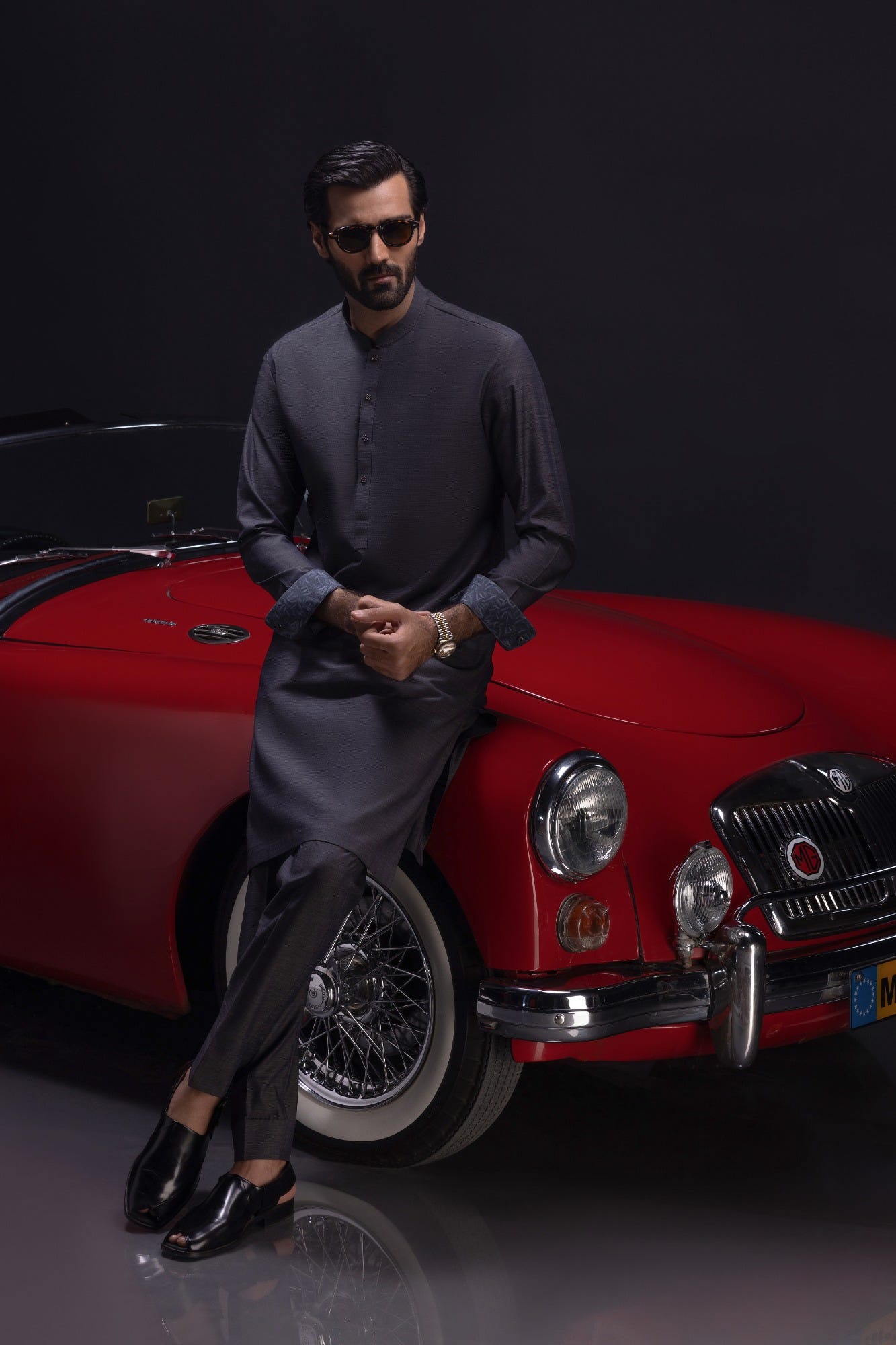 COSTA RICA - GREY COTTON KURTA TROUSER