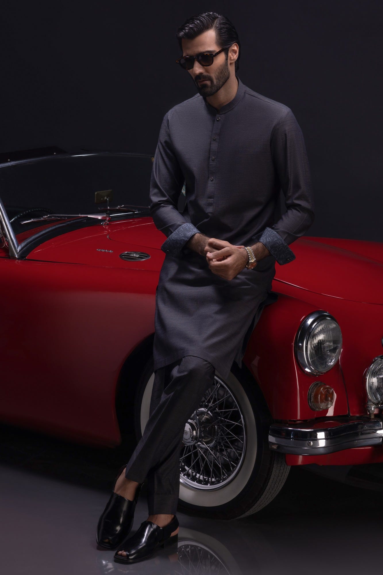 COSTA RICA - GREY COTTON KURTA TROUSER