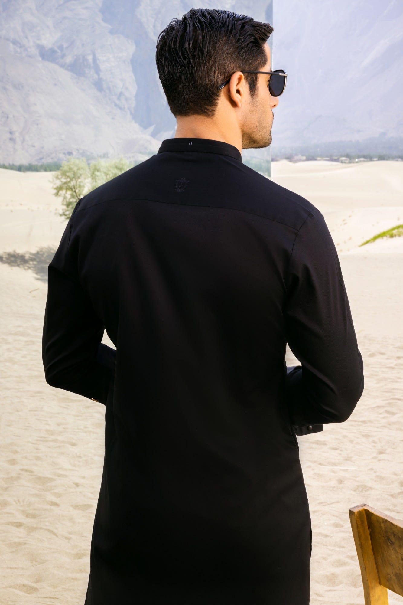 GREECE - BLACK COTTON KURTA TROUSER