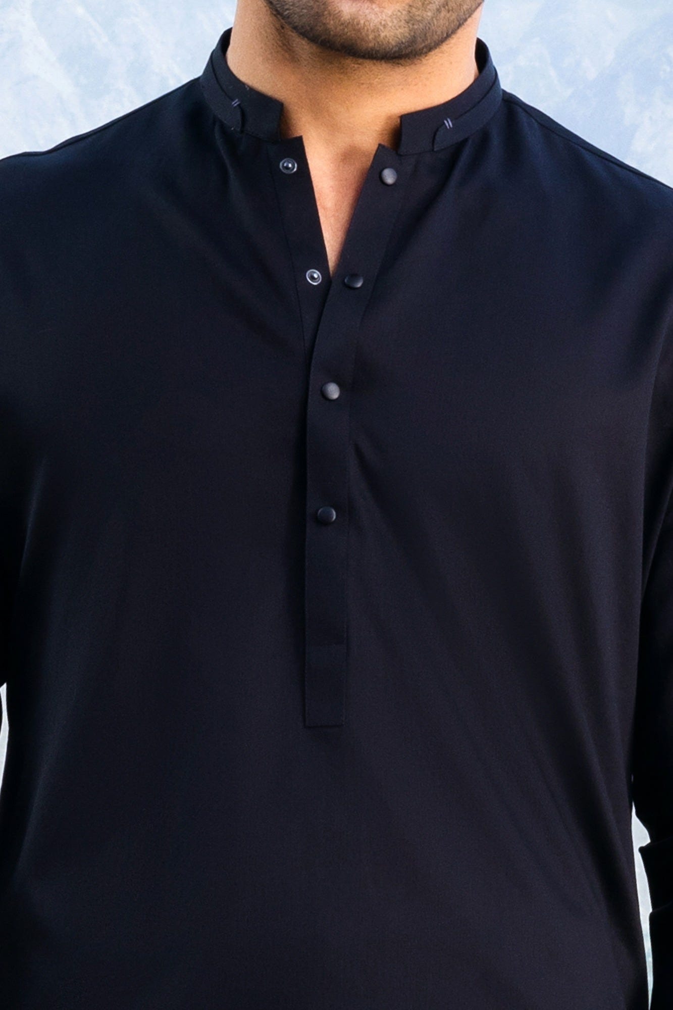 GREECE - BLACK COTTON KURTA TROUSER