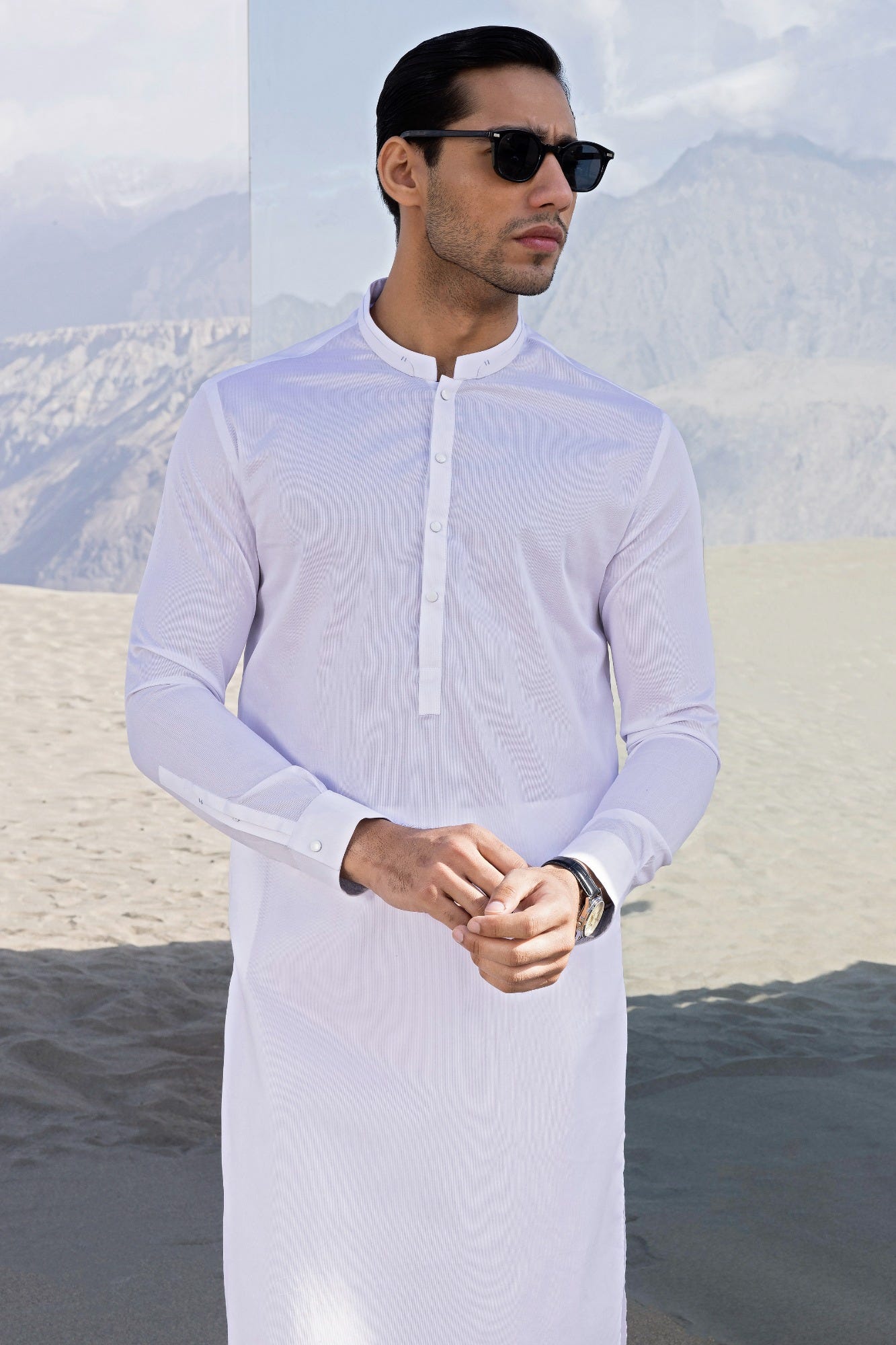 GREECE - WHITE COTTON KURTA TROUSER