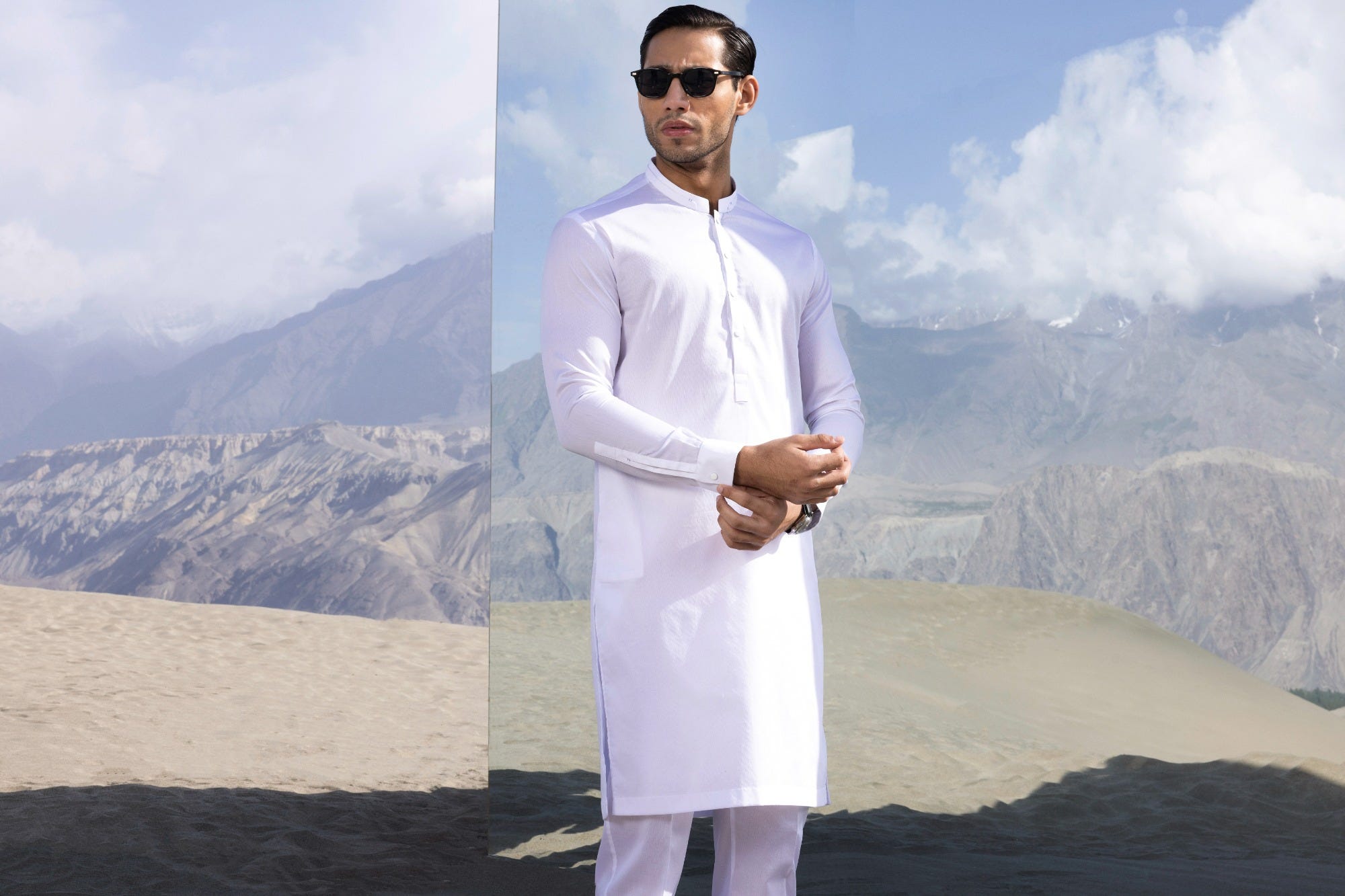GREECE - WHITE COTTON KURTA TROUSER