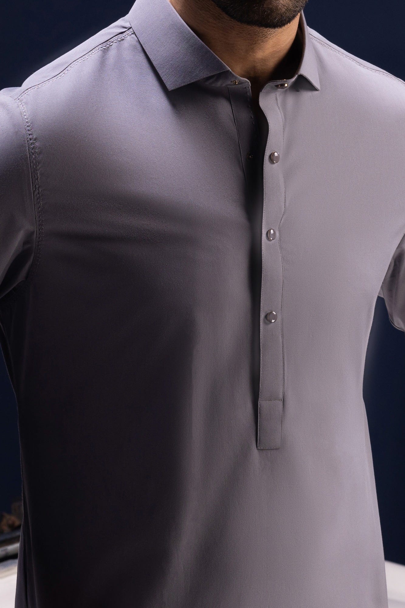 CYPRUS - GREY COTTON KURTA TROUSER