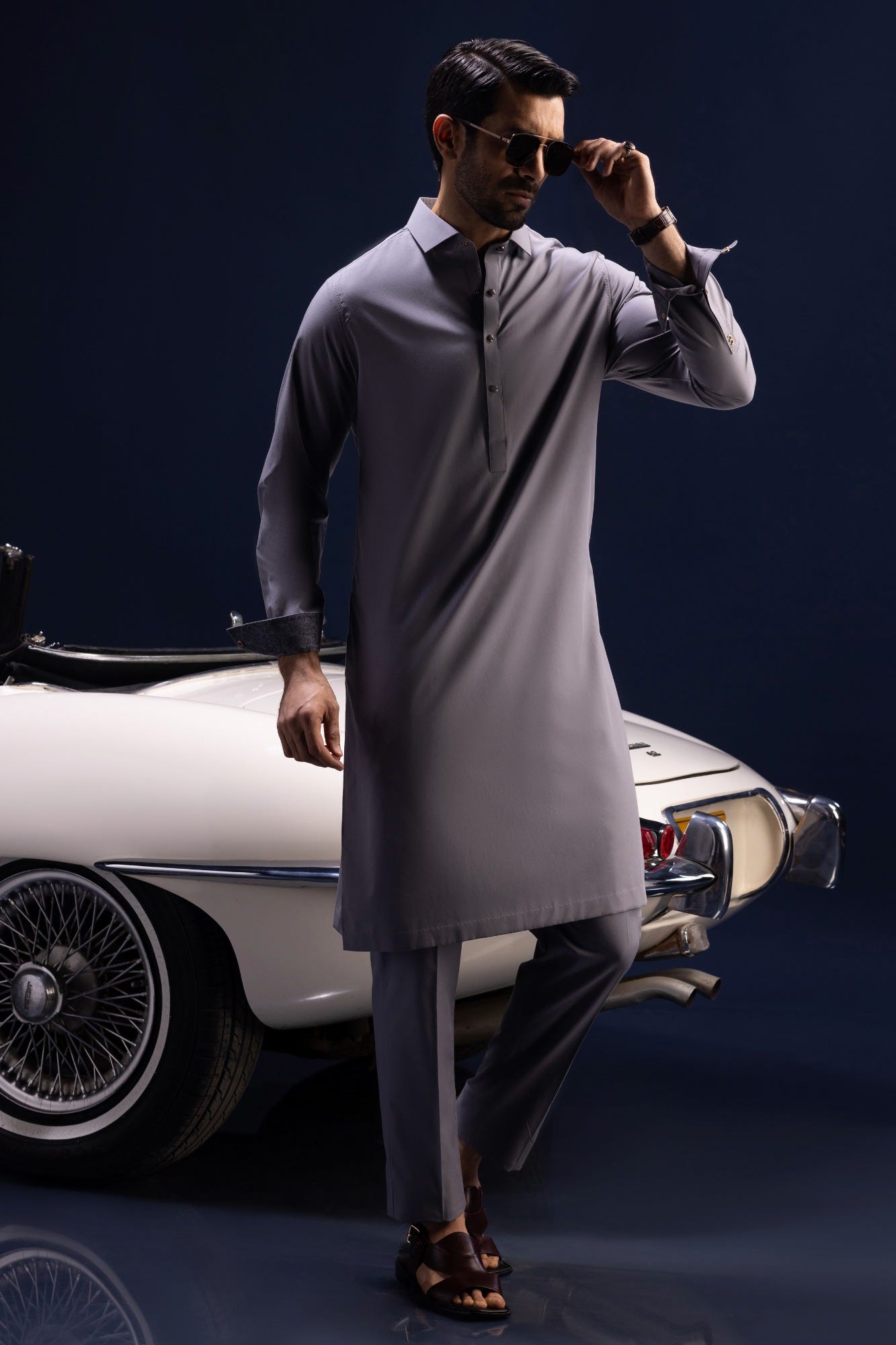 CYPRUS - GREY COTTON KURTA TROUSER
