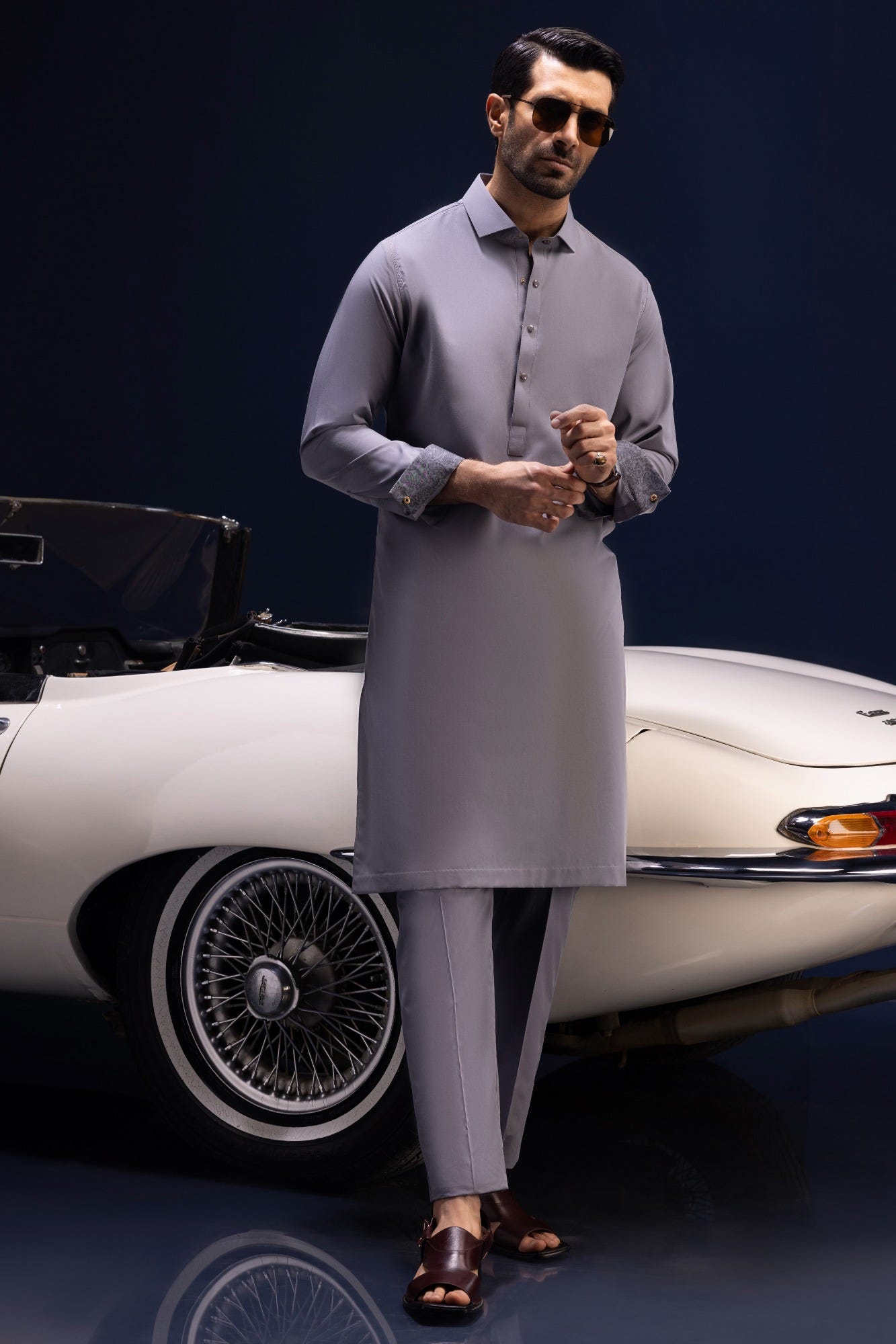 CYPRUS - GREY COTTON KURTA TROUSER